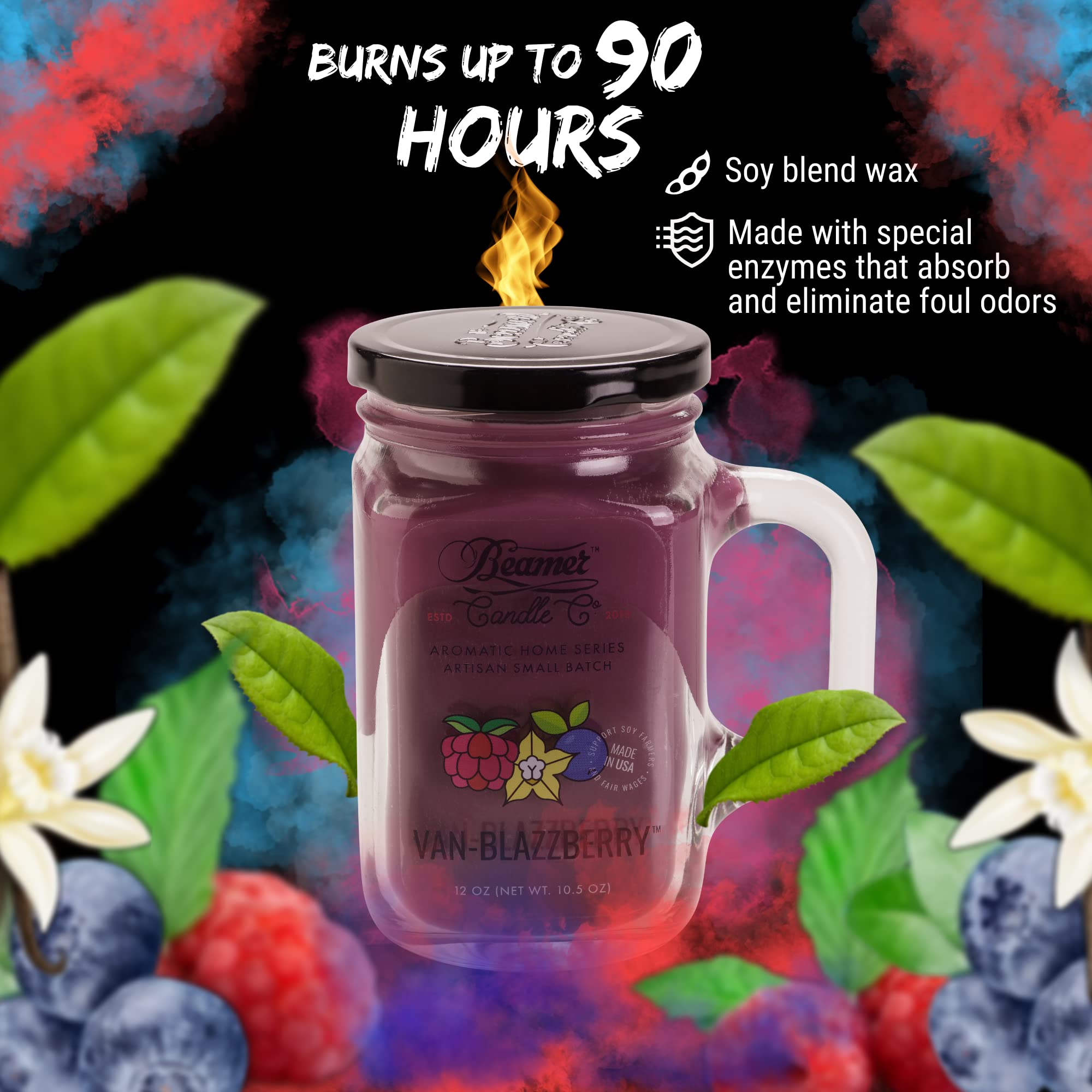 Beamer Candle Co. Aromatic Collection - Van-Blazzberry 12oz Candle
