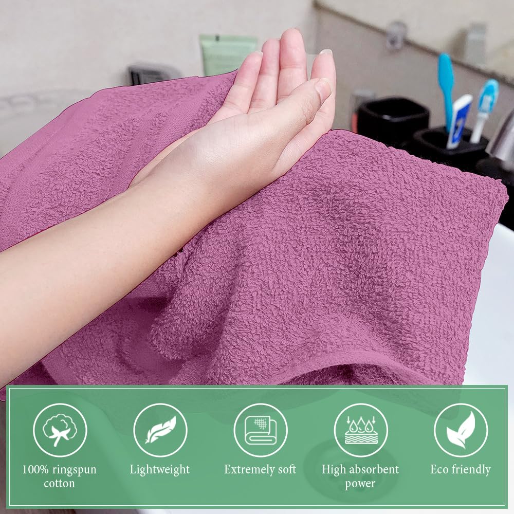 TOALLA 100% Cotton Salon Towel Set of 24|400 GSM|Soft Hand Towel|Bulk Hand Towel|Cotton Salon Towel|Ideal for Spa Gym Bathroom H