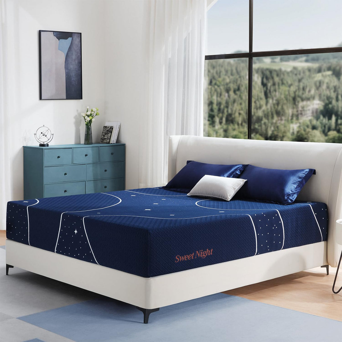 Sweetnight King Mattress, 14 Inch Hybrid King Size Mattress In A Box, Gel Memory Foam And Individual Pocket Spring For Cooling S