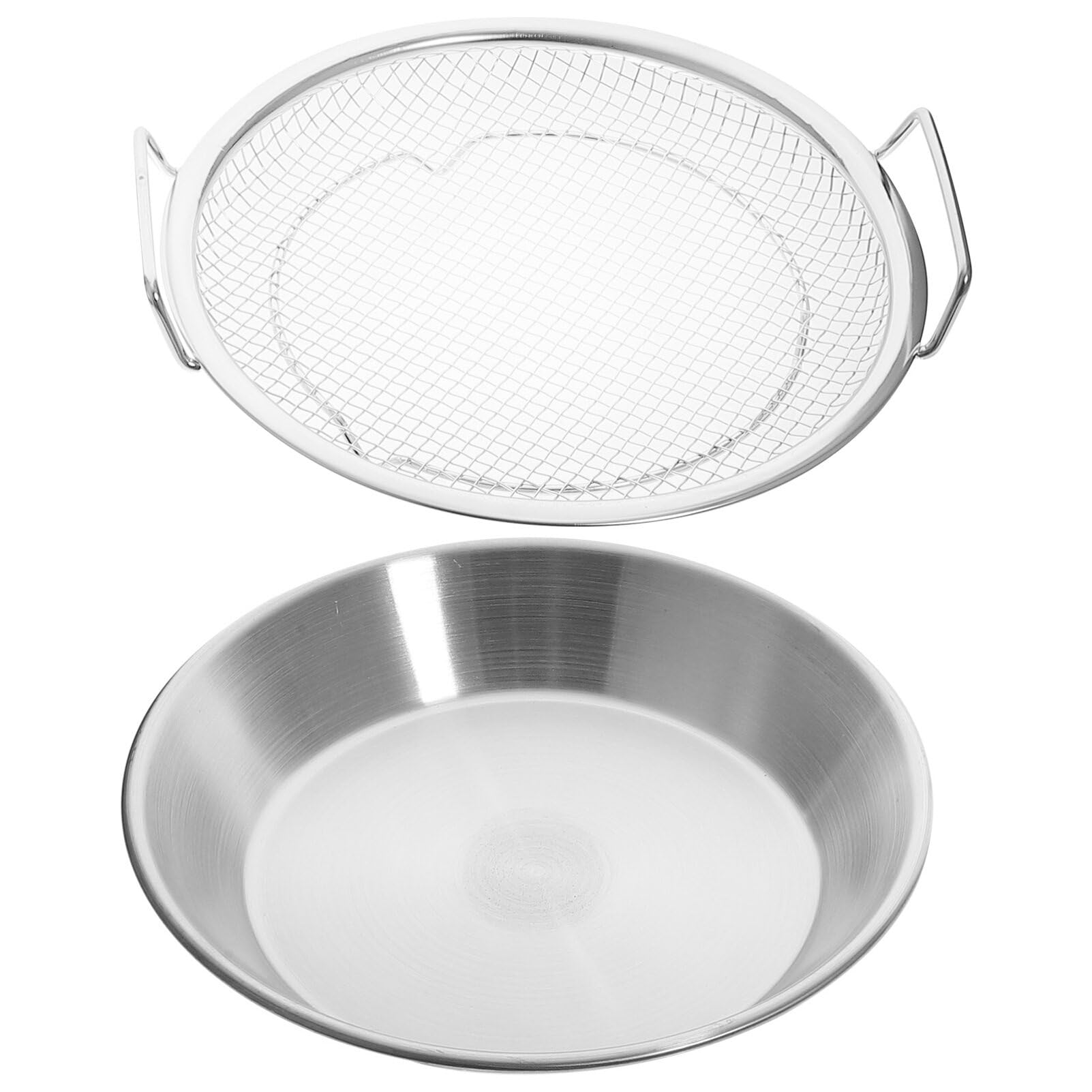 Kichvoe Food Containers Fryer Accessories Oil Filtering Net Crisping Basket With Tray Fine Mesh Basket Kitchen Draining Cooling