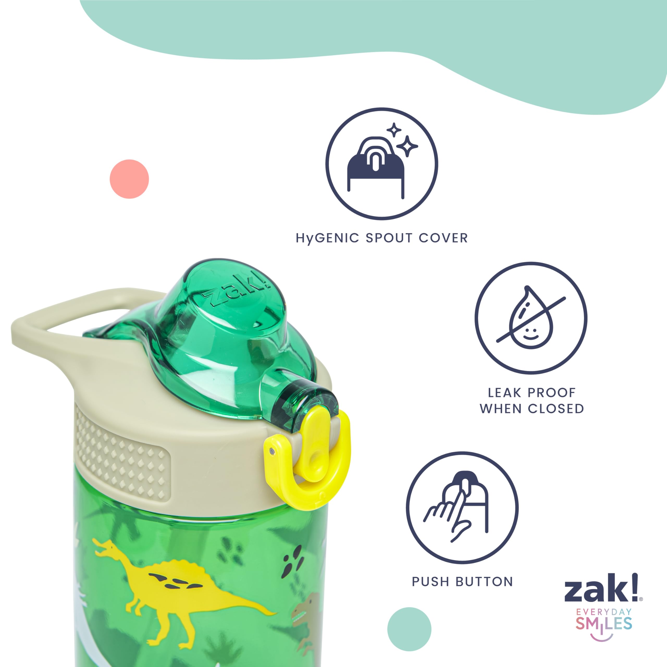 Zak Designs Sage Barbie Water Bottle For School Or Travel, 16Oz Durable Plastic Water Bottle With Straw, Handle, And Leak-Proof,
