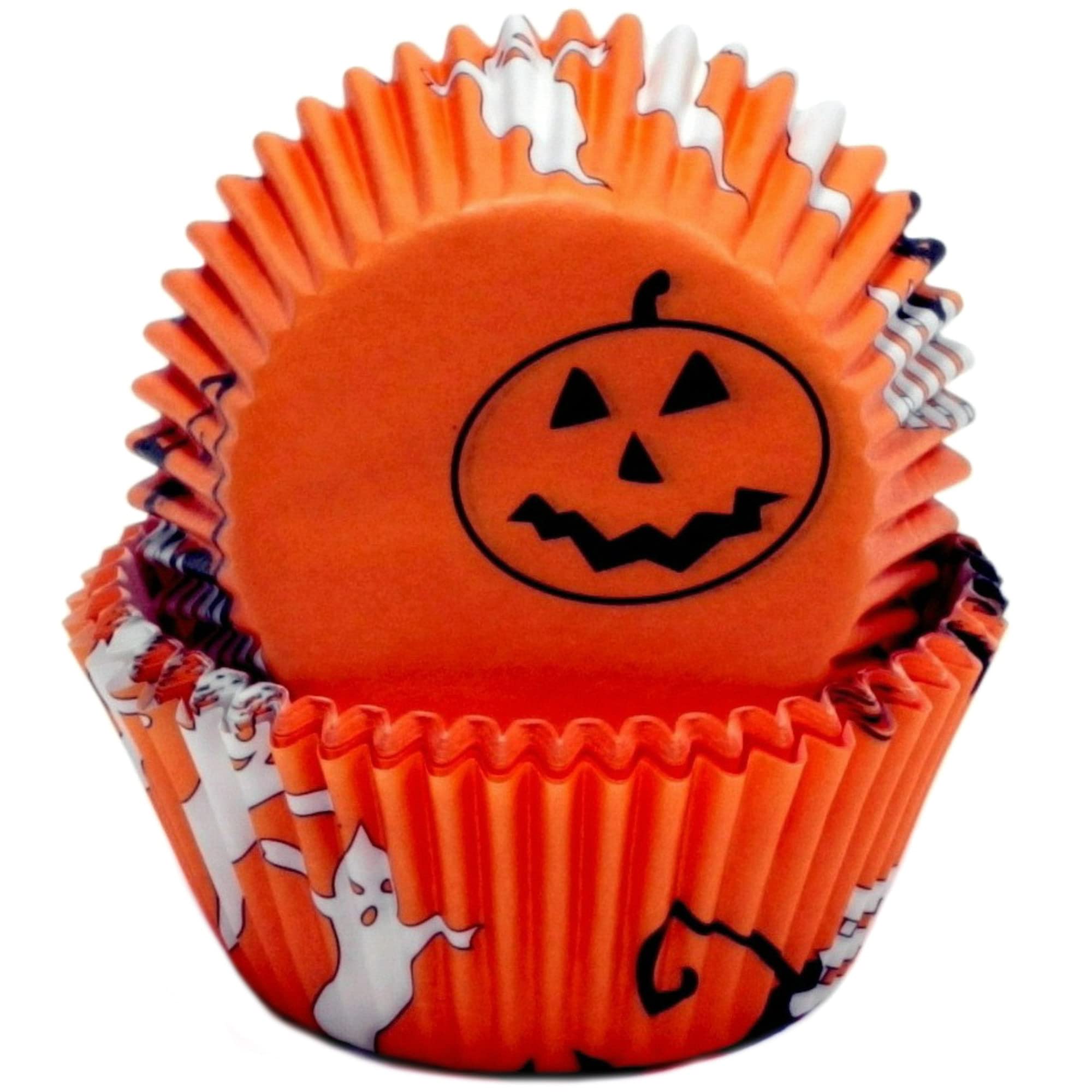 Chef Craft Paper Patterned Cupcake Liners, 50 Count, Orange/Black/White