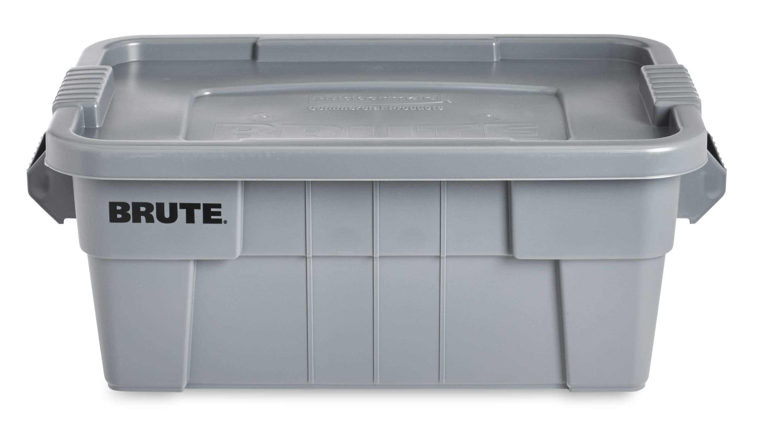 Rubbermaid Commercial Products Brute Tote Storage Bin With Lid, 14-Gallon, Gray, Rugged/Reusable Boxes For Moving/Camping/Garage