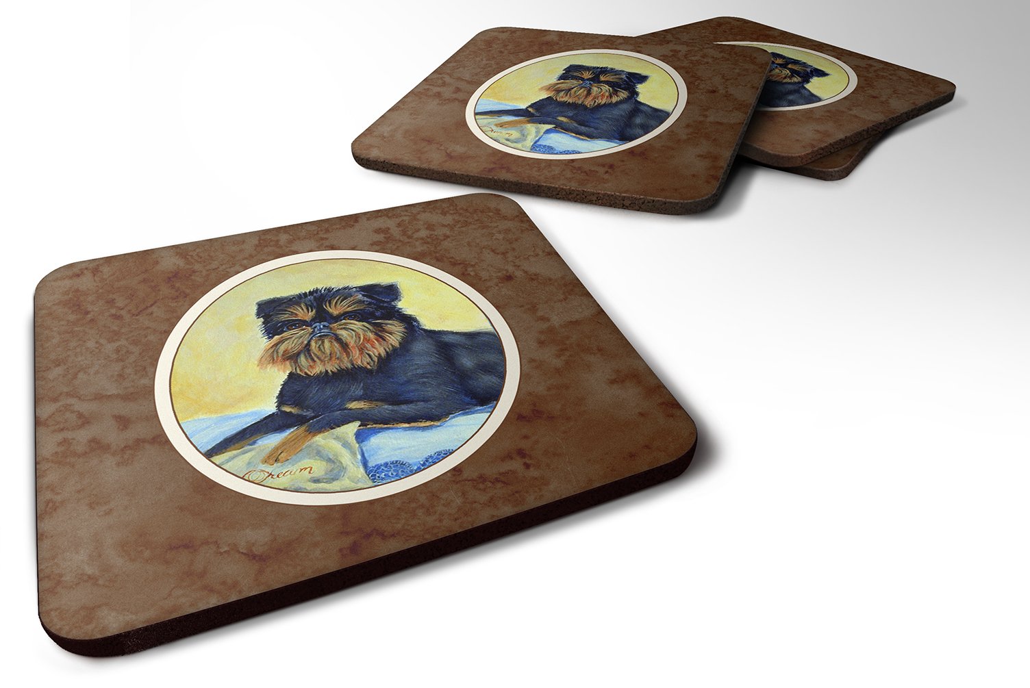 Carolines Treasures Brussels Griffon Foam Coasters (Set of 4), 3.5, Multicolor