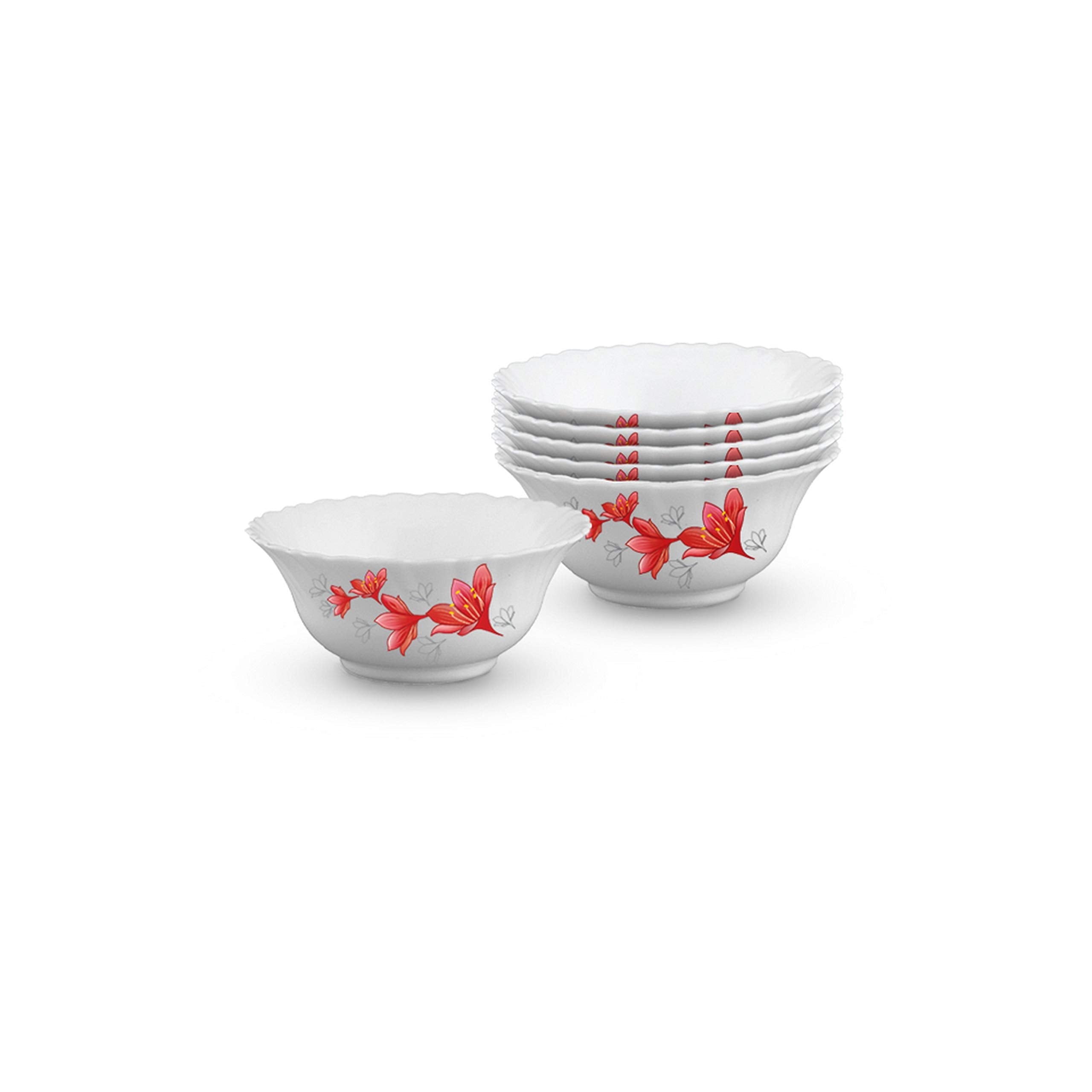 Larah By Borosil 4.5 Inch Veg Bowl - Set Of 6 - Ruby