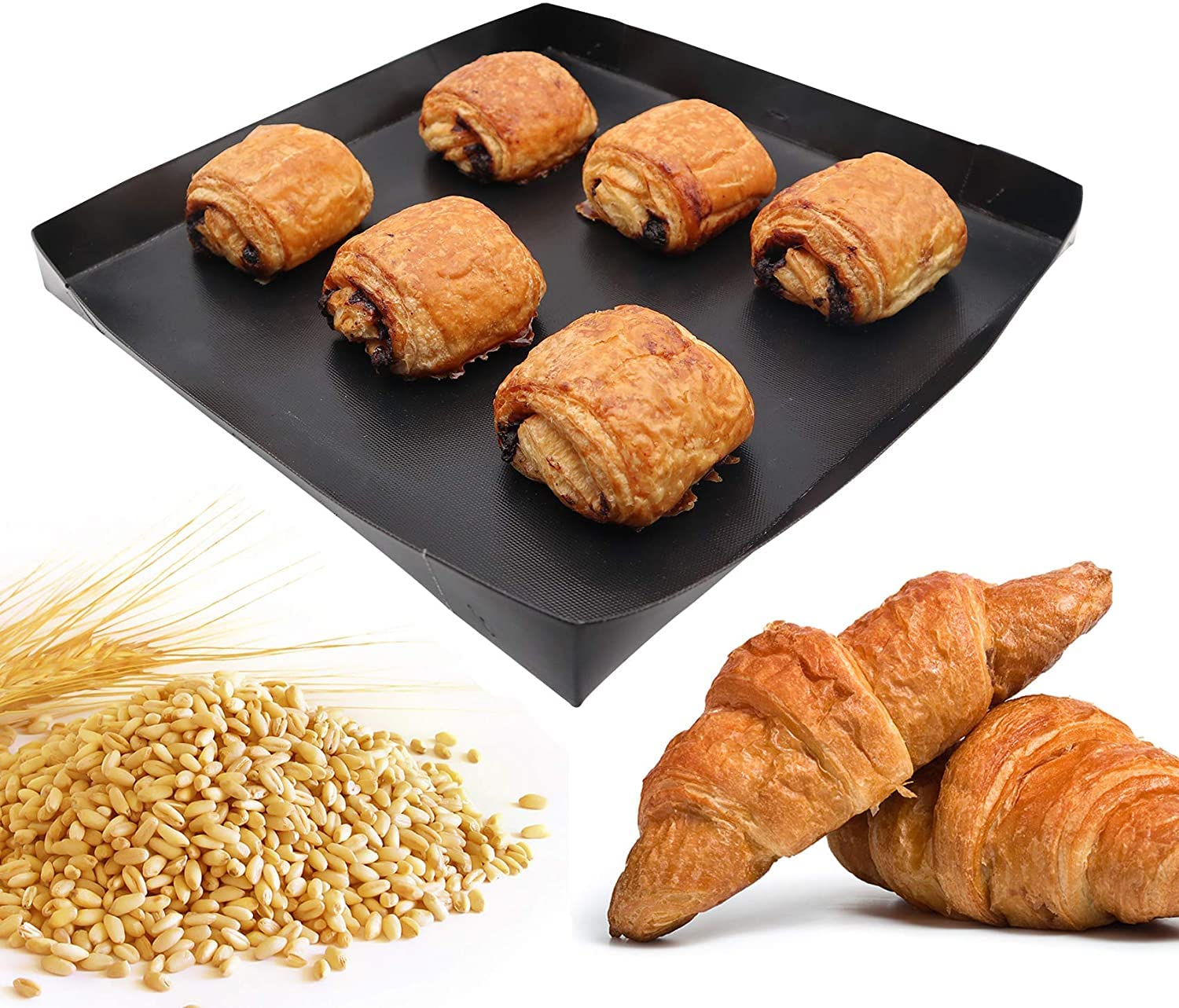 Firsmat Solid PTFE Cooking Basket For Speed Ovens,Quick Oven Basket Tray For Chips Chicken Wings Sub Roll Bread Heating Non Stic