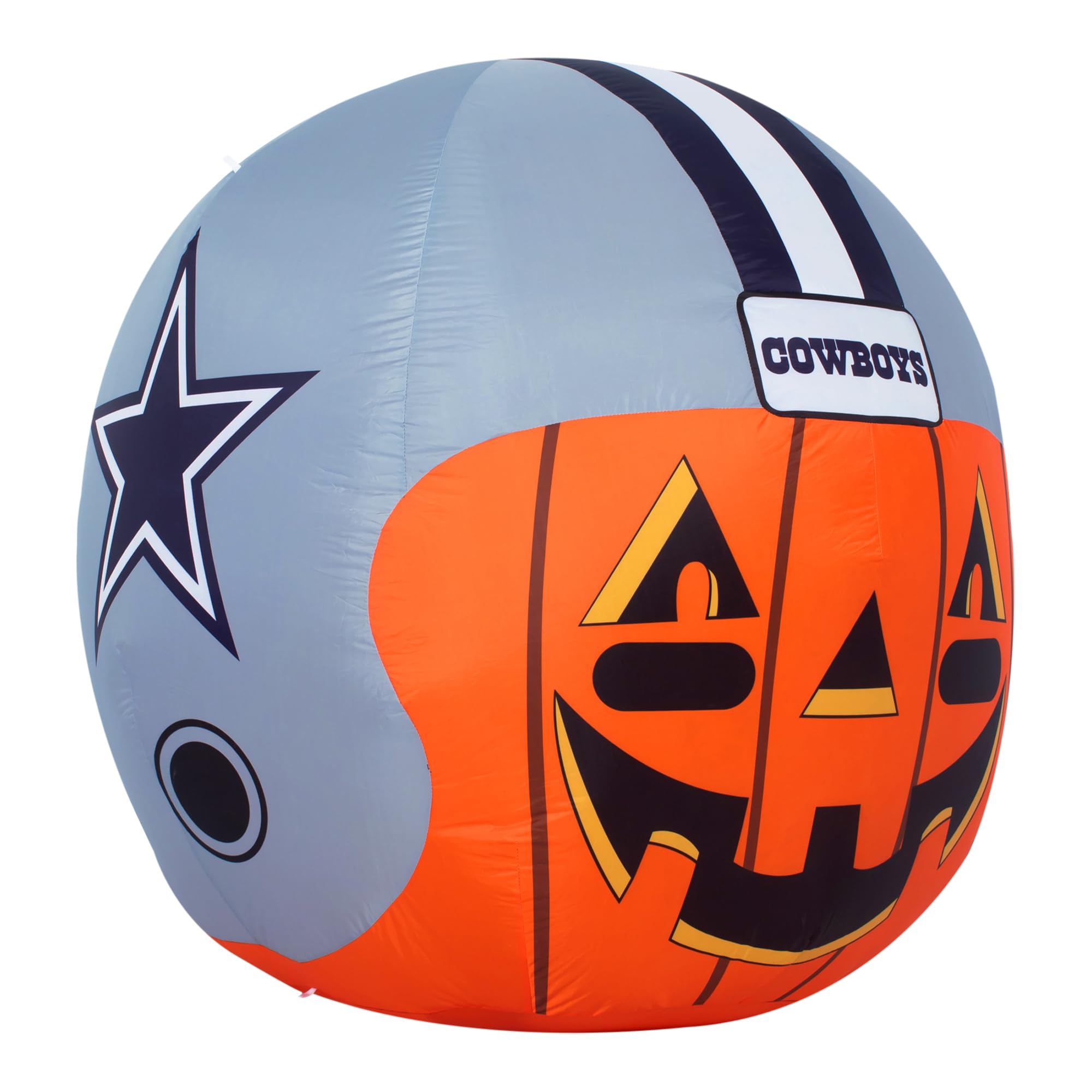 Sporticulture NFL Dallas Cowboys 4ft Inflatable Jack-O-Helmet with LED Lights & Built-in Blower - Halloween Merchandise Decor Id