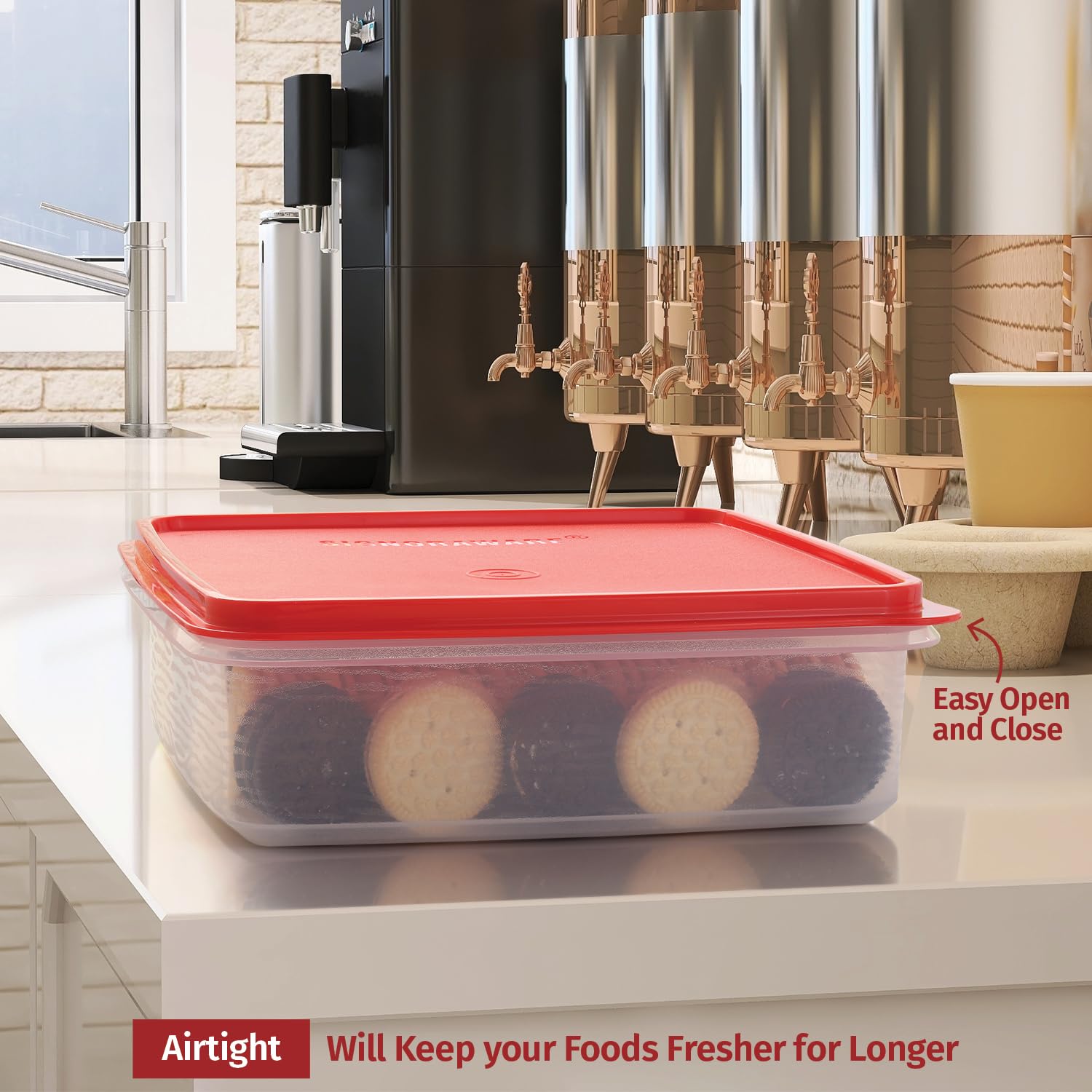 Plastic Storage Containers With Lids - 2-Pack 3L Cupcake Carrier - Leakproof Cookie Storage Containers Airtight - Bpa-Free Plast