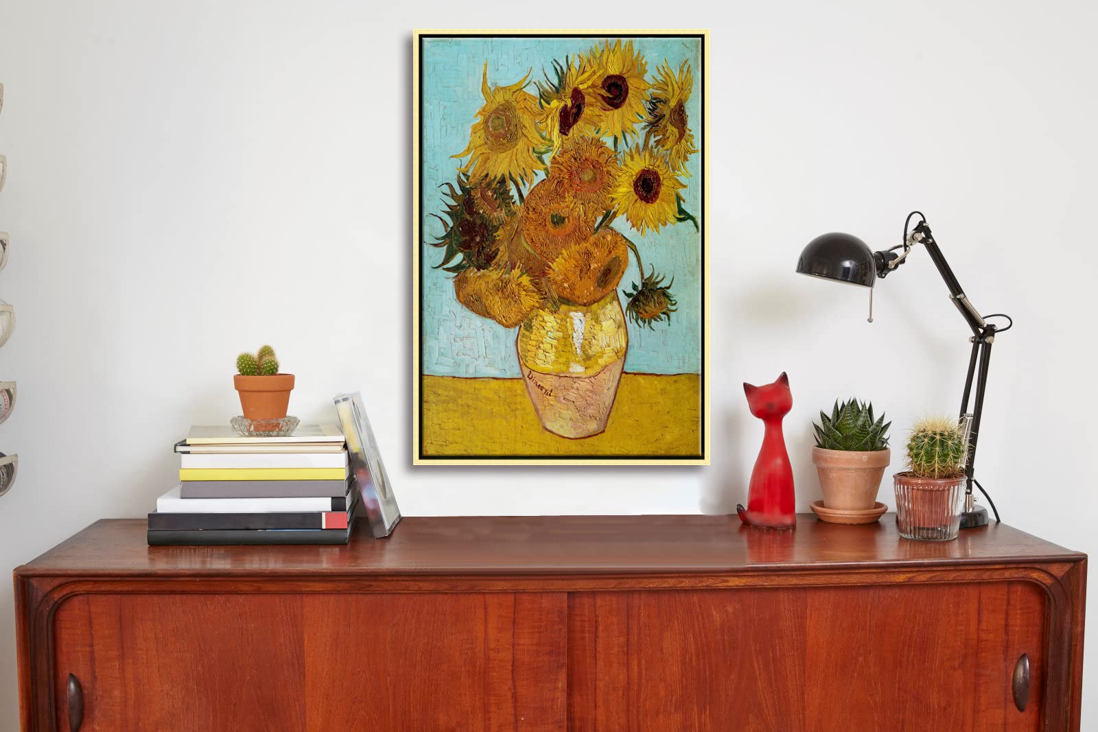 Wieco Art Framed Canvas Wall Art Size L Sunflower By Vincent Van Gogh Oil Paintings Reproduction Abstract Wall Decorations For L