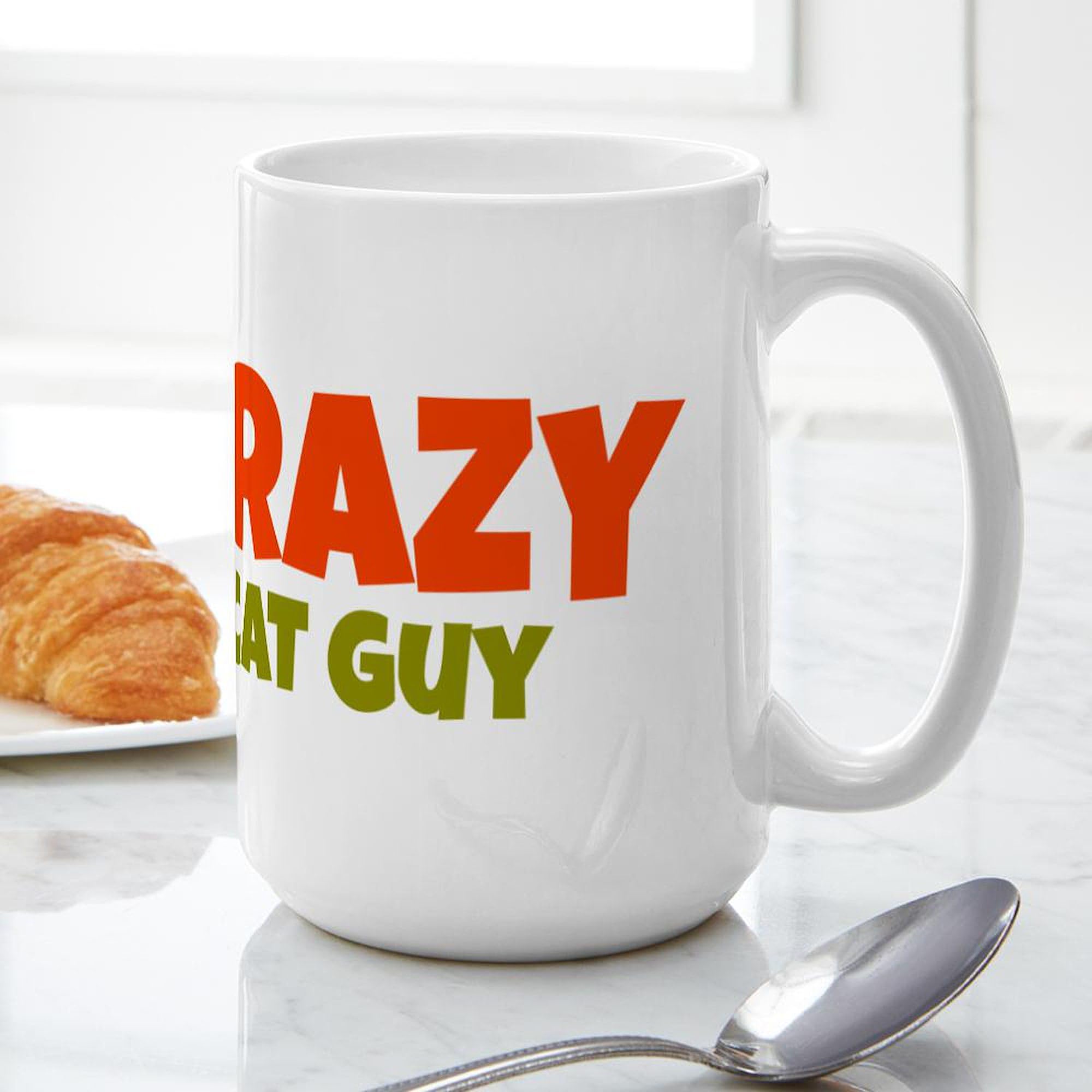 CafePress Crazy Cat Guy Mugs 15 oz (444 ml) Ceramic Coffee Mug