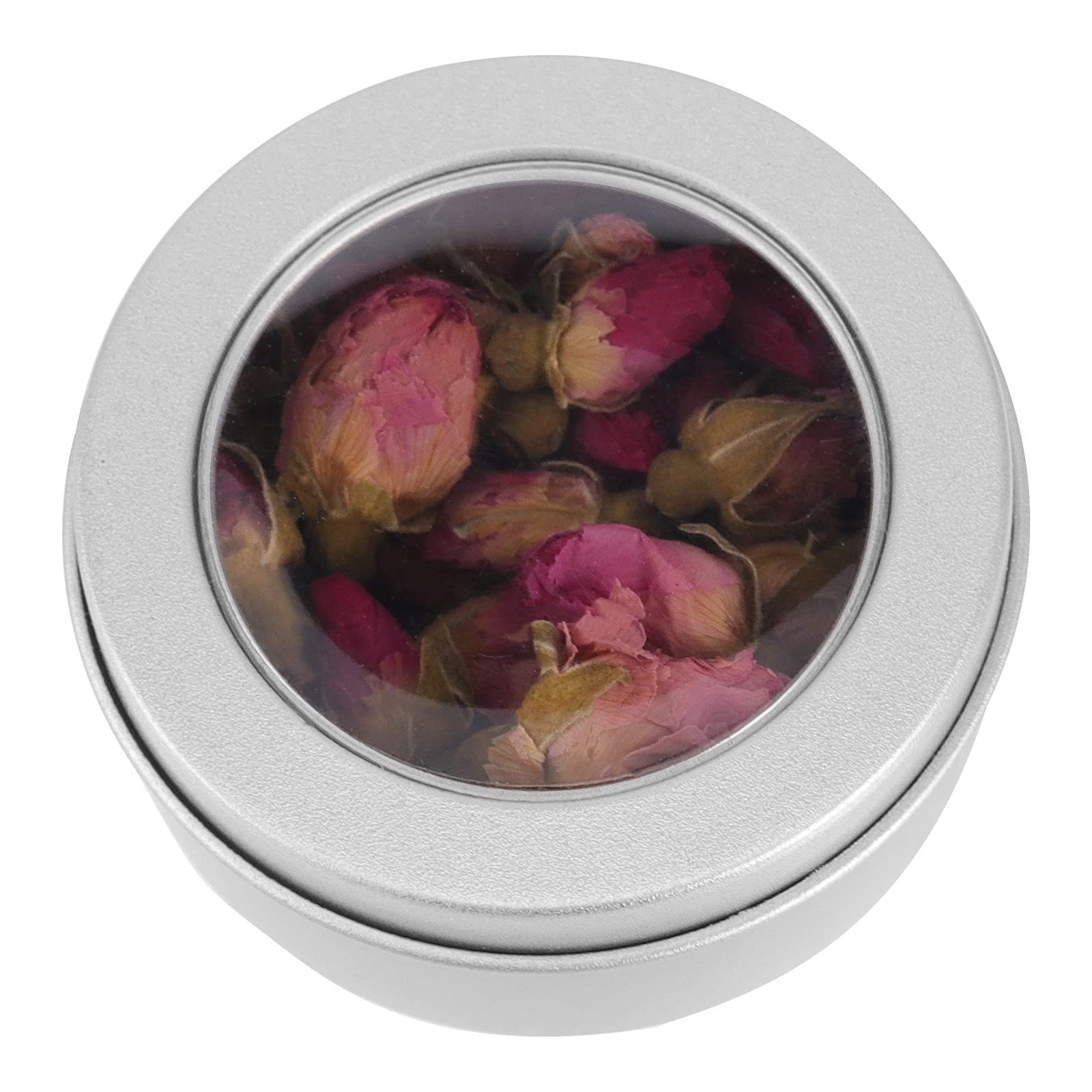 Sheutsan 48 Pack 2 Oz Metal Tins Cans, Round Empty Container Cans With Clear Window Top, Round Tin Container Bottle For Cosmetic