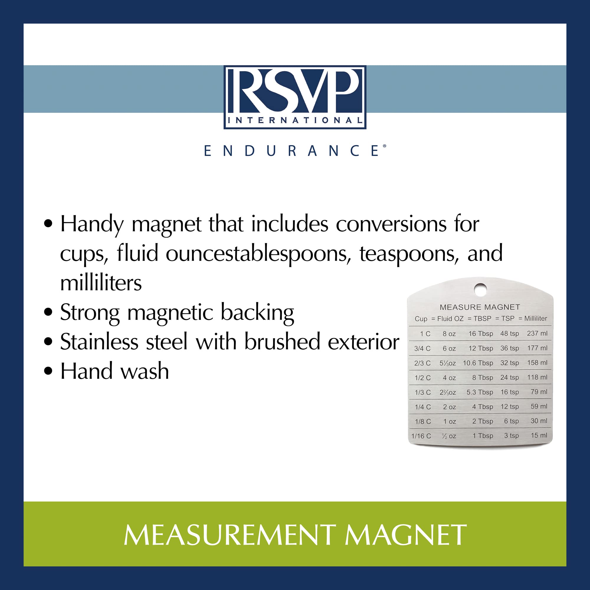 Rsvp International Endurance Magnet Collection Stainless Steel, Conversion Magnet, 4.125X3.5