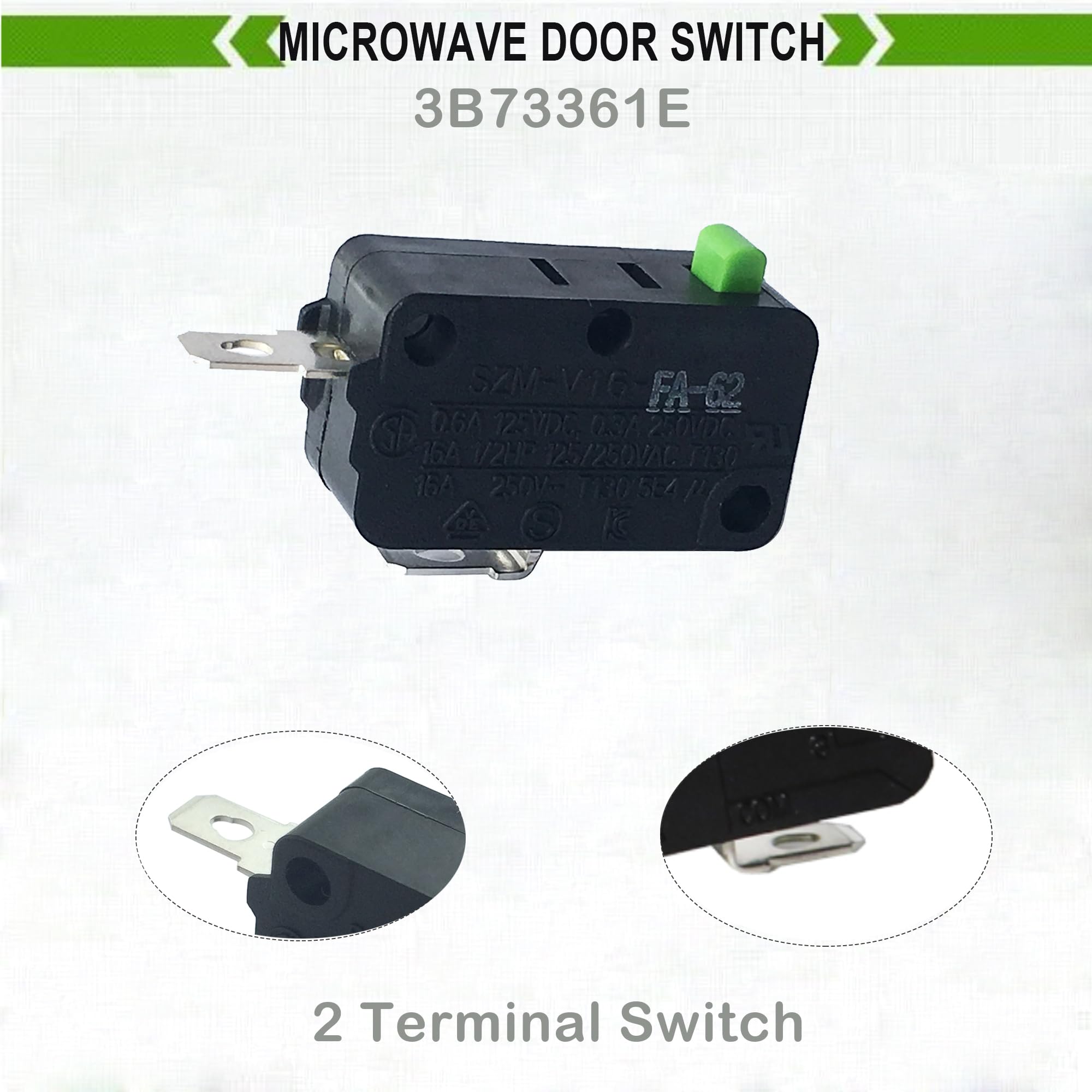 Lonye Szm-V16-Fa-62 3B73361E Microwave Door Switch Replacement For Lg Kenmore Microwave 6600W1K001C Wb24X25397 Wb24X817 Ps352273
