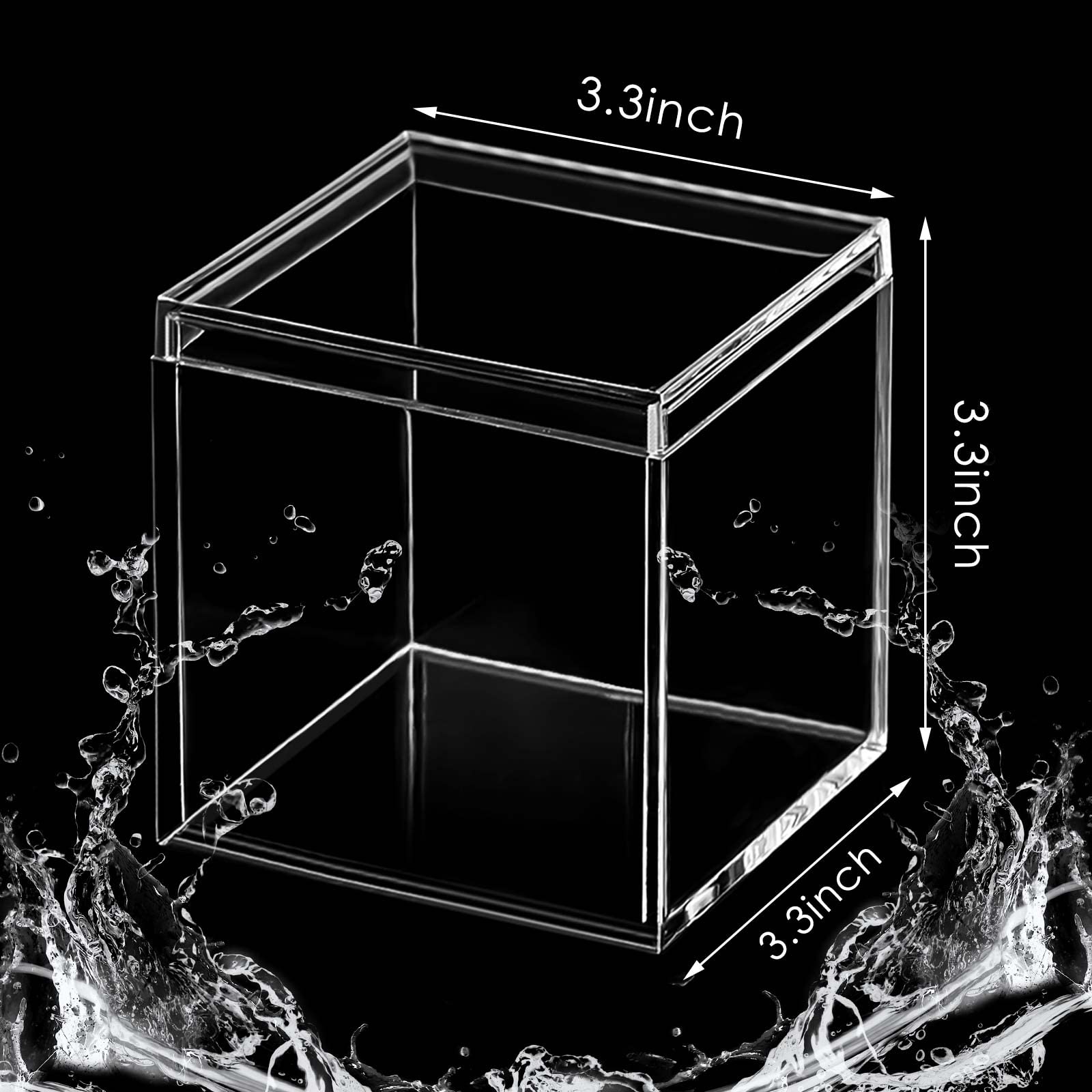 Blulu 8 Pieces Clear Acrylic Plastic Jewelry Box Mini Storage Box Mini Cube Containers with Lids for Candy and Tiny Jewelry(3.3
