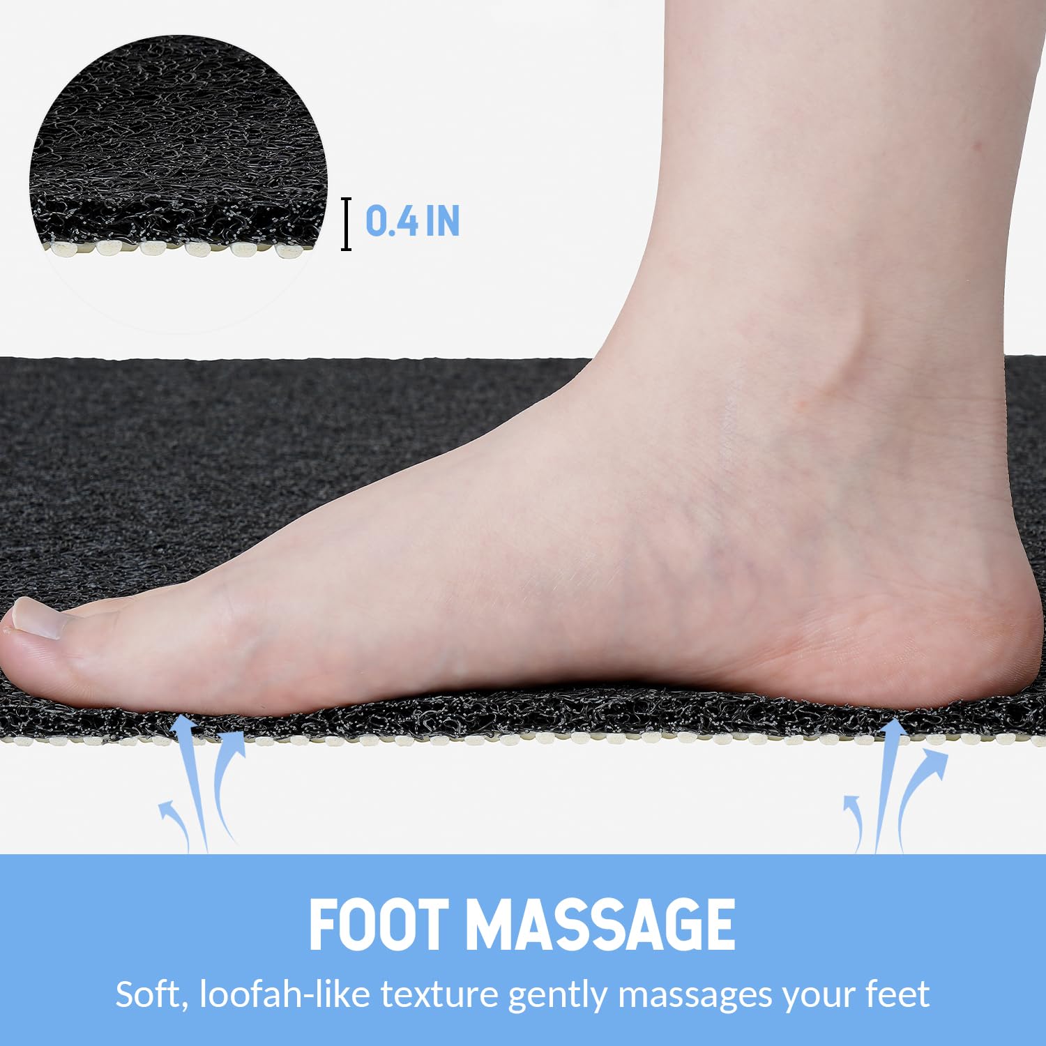 Hargiis Non-Slip Bathtub Mat, Anti Slip Shower Mat, Fast Drying Bathtub Mats, Foot Scrubber Mat, Anti Slip Mat For Tub, Floor, B