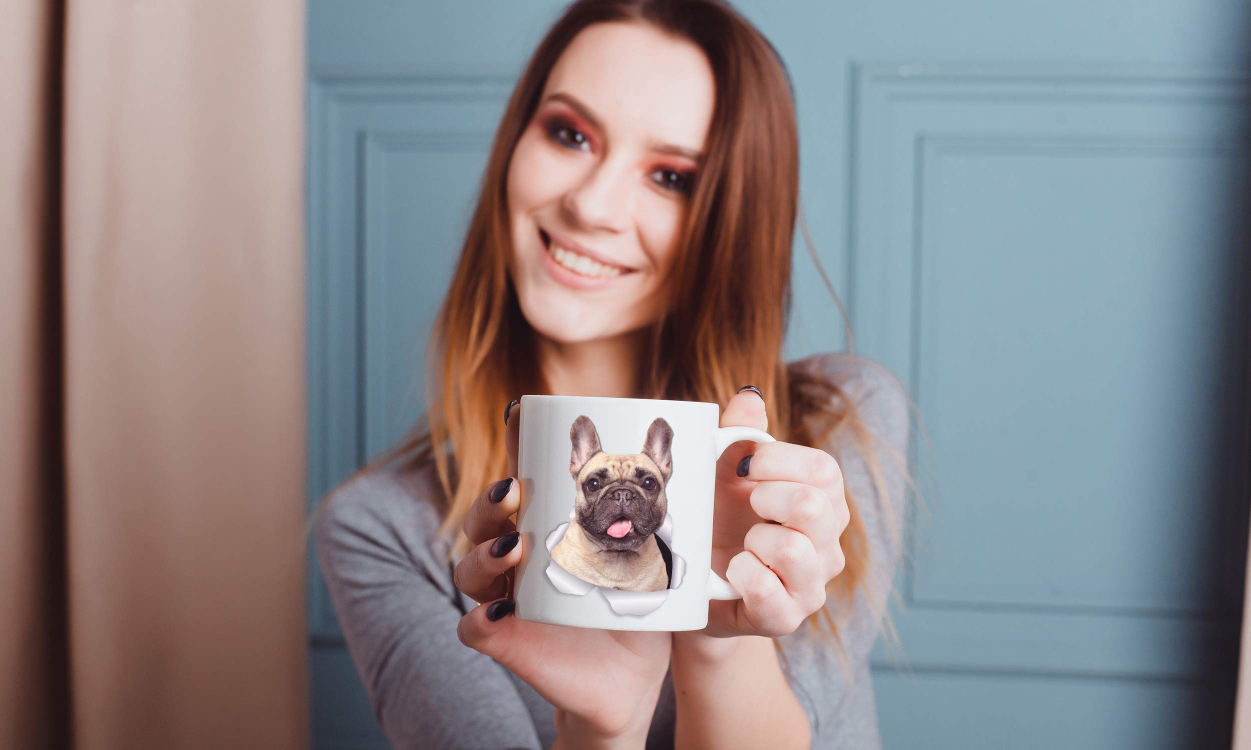 Winston & Bear Loveable French Bulldog Mug - Ceramic French Bulldog Cofee Mug - Perfect French Bulldog Gifts - Funny Cute French