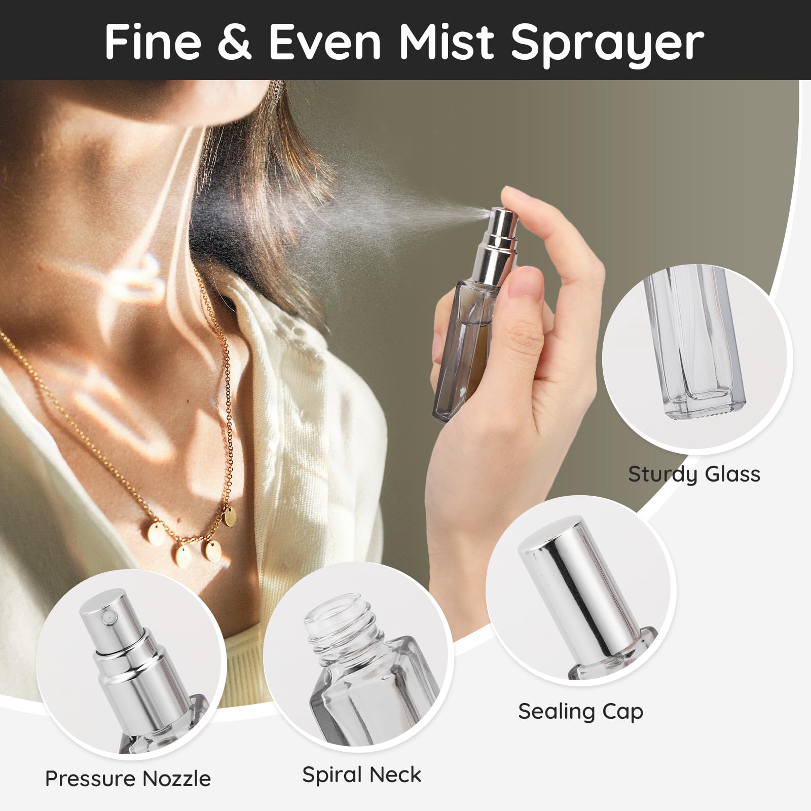 Segbeauty Atomizer Sprayer For Perfume, 6Pcs 10Ml Travel Size Perfume Refill Bottle With Gift Box, Empty Perfume Bottles Glass S