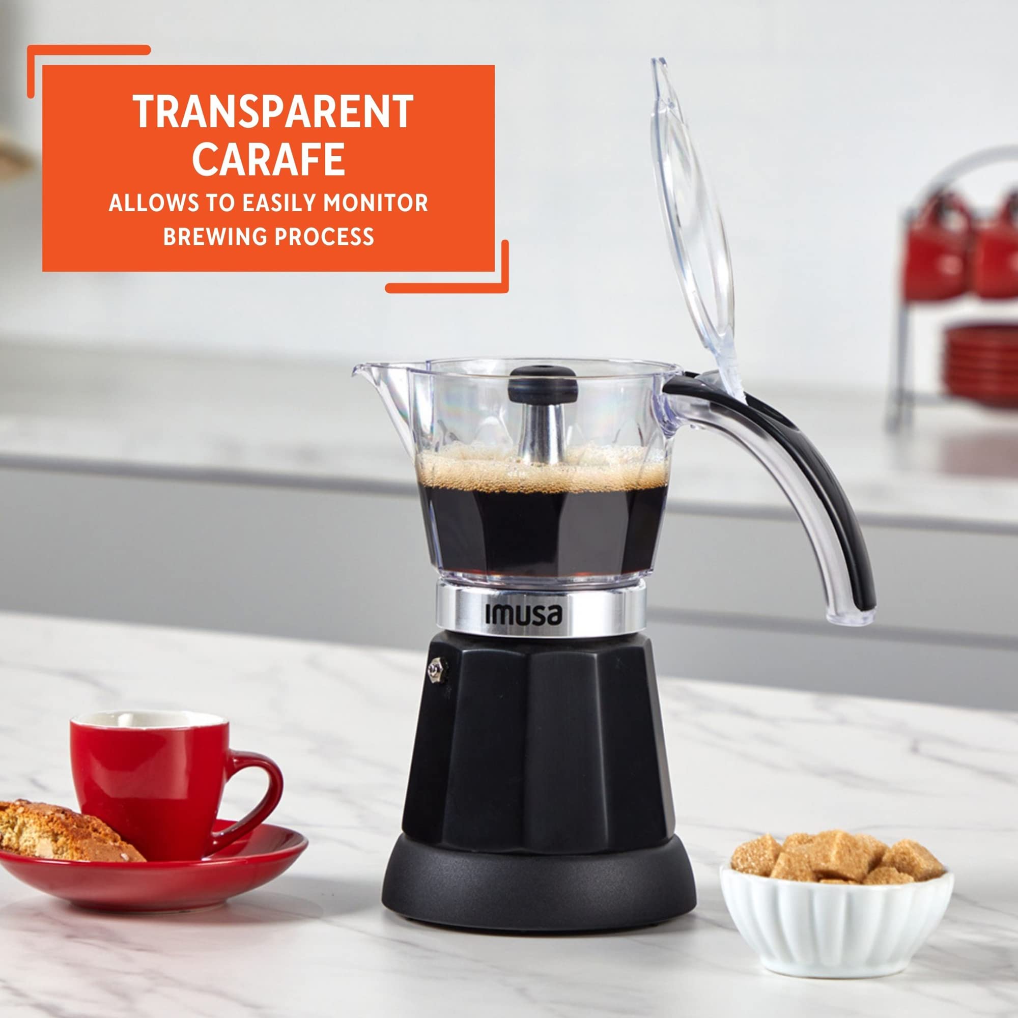 Imusa 6 Or 3Cup Electric Espresso Maker, Black