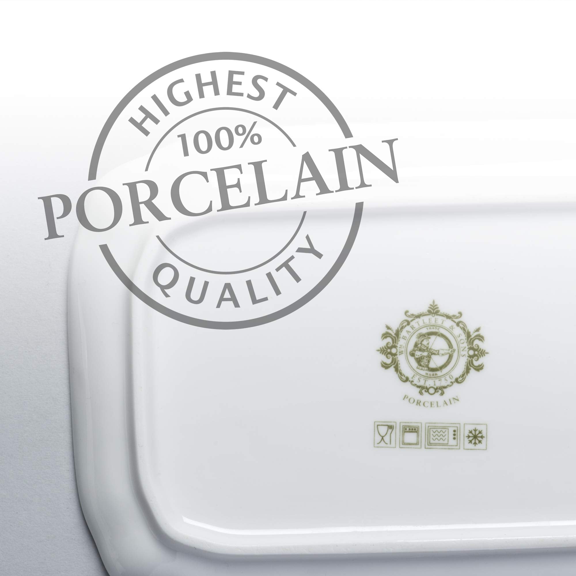 Wm Bartleet & Sons Mini Single Serving Butter Dish With Lid, Small Traditional Porcelain Butter Dish - White