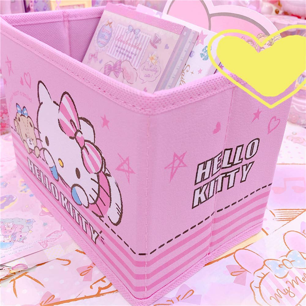 Kerr's Choice Collapsible Storage Bin Kitty Foldable Baskets  Kawaii Office Desk Organizer Room Decoration Cute Room Decor Cute Functional Container