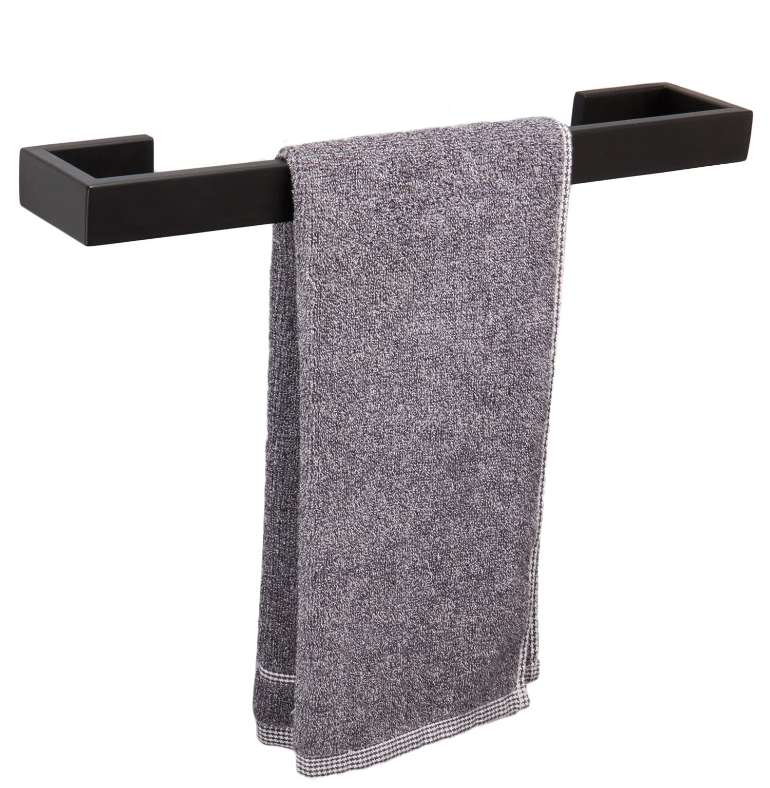 TocTen Bath Towel Rack - Square Base Thicken SUS304 Stainless Steel Bar for Bathroom, Bathroom Accessories Rod Heavy Duty Wall M