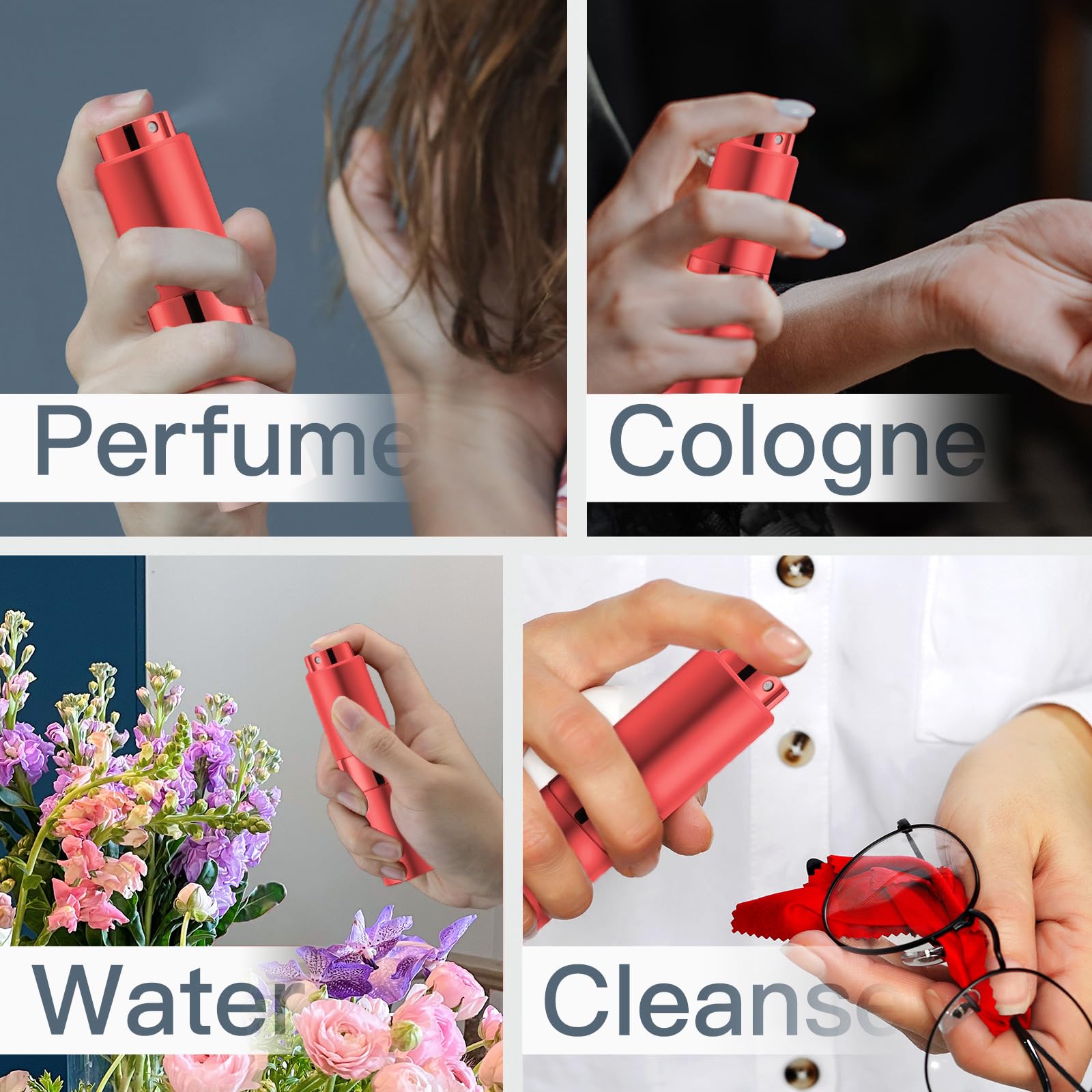 Owlyee 20Ml Perfume Atomizer, 1Pcs Travel Cologne Spray Bottle, Mini Empty Sprayer Dispenser (Red)