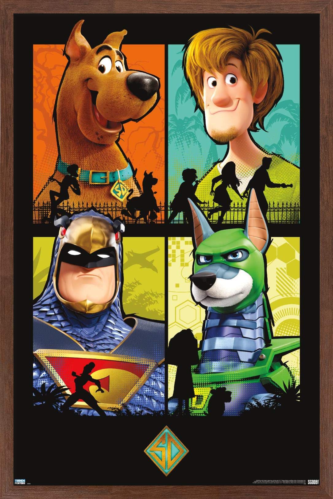 Trends International Scooby- Doo: Scoob! - Grid Wall Poster, 14.725'' X 22.375'', Mahogany Framed Version