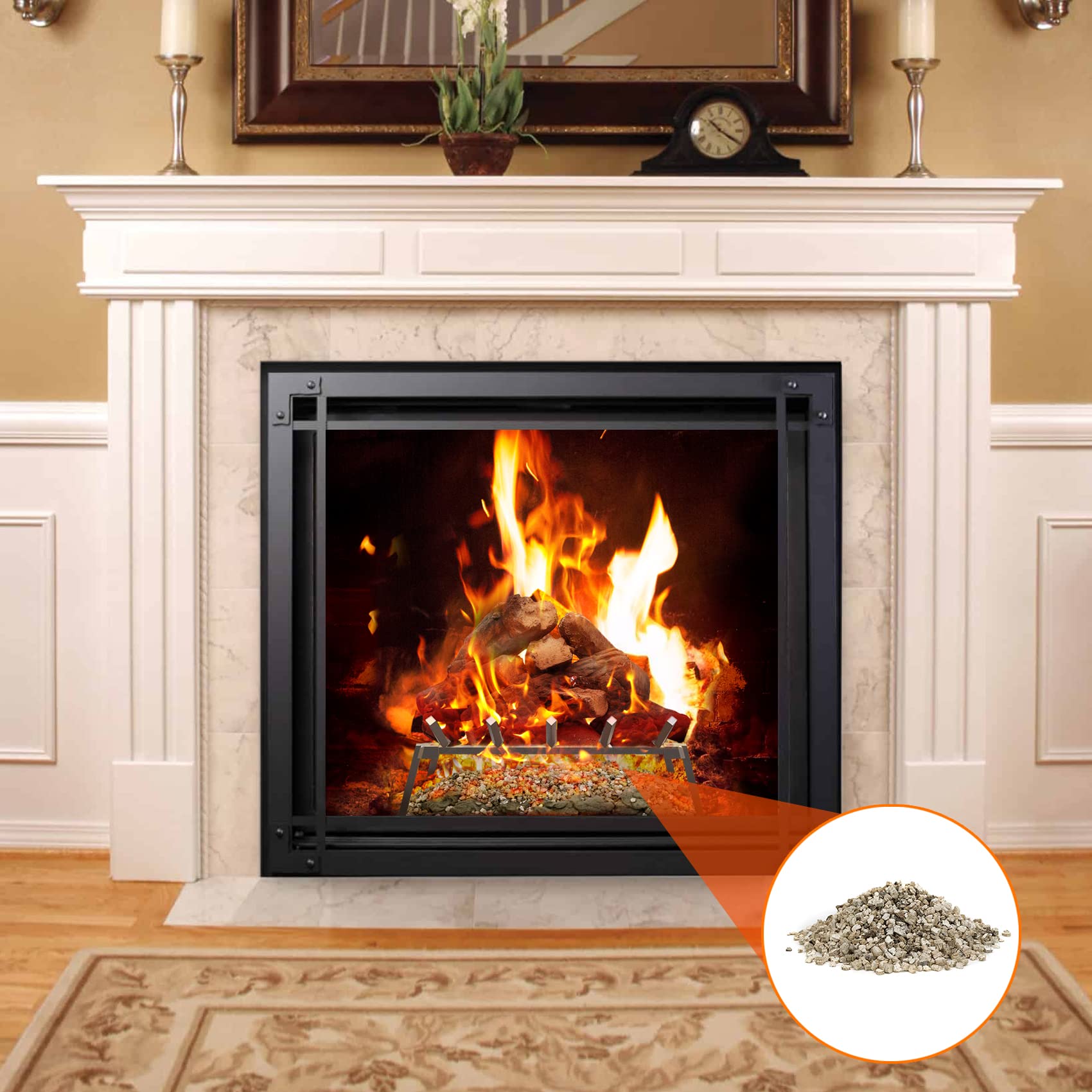 Skyflame Silvery Vermiculite Granules For Gas Logs, 12 Oz Bag