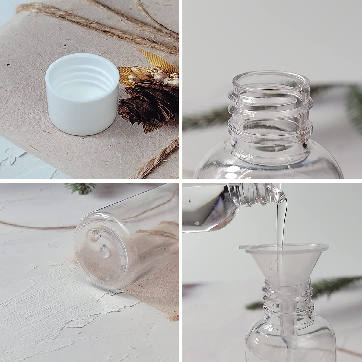 4Pcs Travel Bottles,100Ml Refillable Clear Empty Plastic Travel Size Containers Bottles With Screw Lids For Toiletries,Soap,Sham