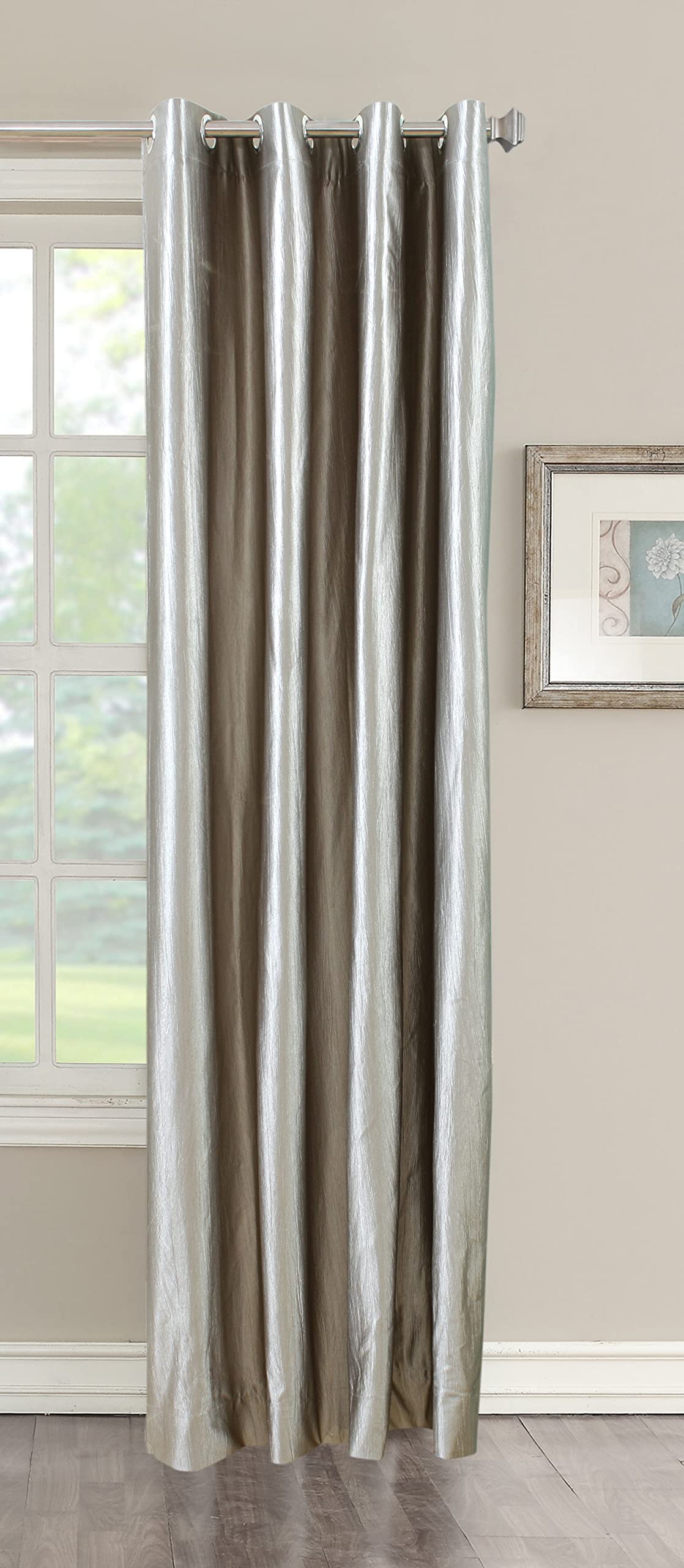 Decoholic Grey Polyester Door Curtain 9 Feet | Darkening Faux Texture Plain Drape With Eyelets | Pack Of 1 Panel For Living Room