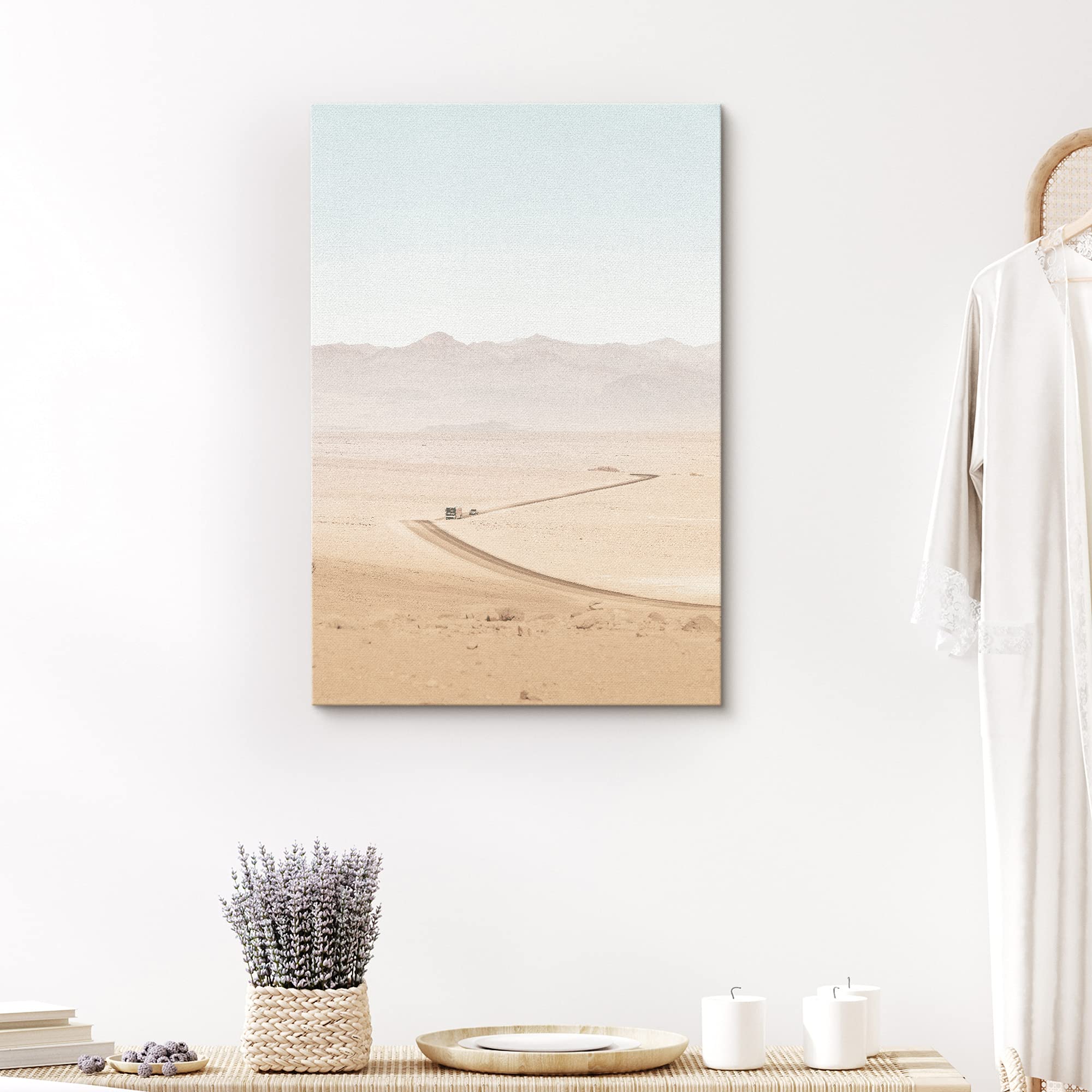Signford Canvas Print Wall Art Desert Trail Into Mountains Nature Wilderness Photography Modern Art Rustic Landscape Colorful Mu
