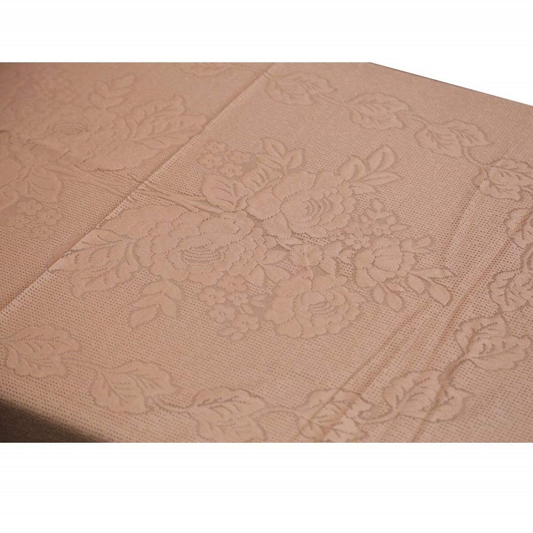 Kuber Industries Dining Table Cover Brown Cloth Net For 6 Seater 6090 Inches (Self Design)