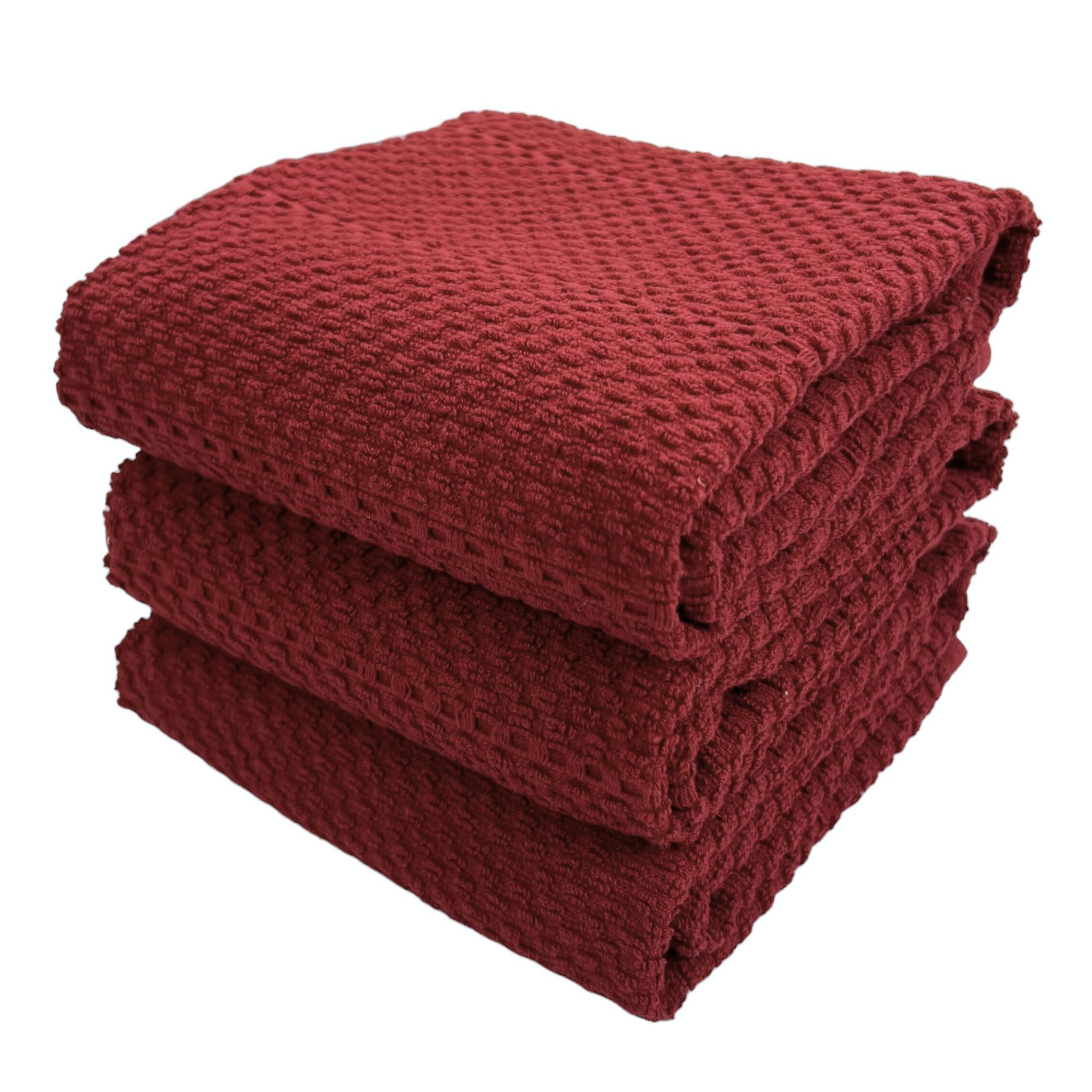 Maroon Dark Red Brick Red Kitchen Hand Dish Towels: Oversized 28'' X 18'',100% Cotton Cloth Soft Cleaning Drying Absorbent Textu