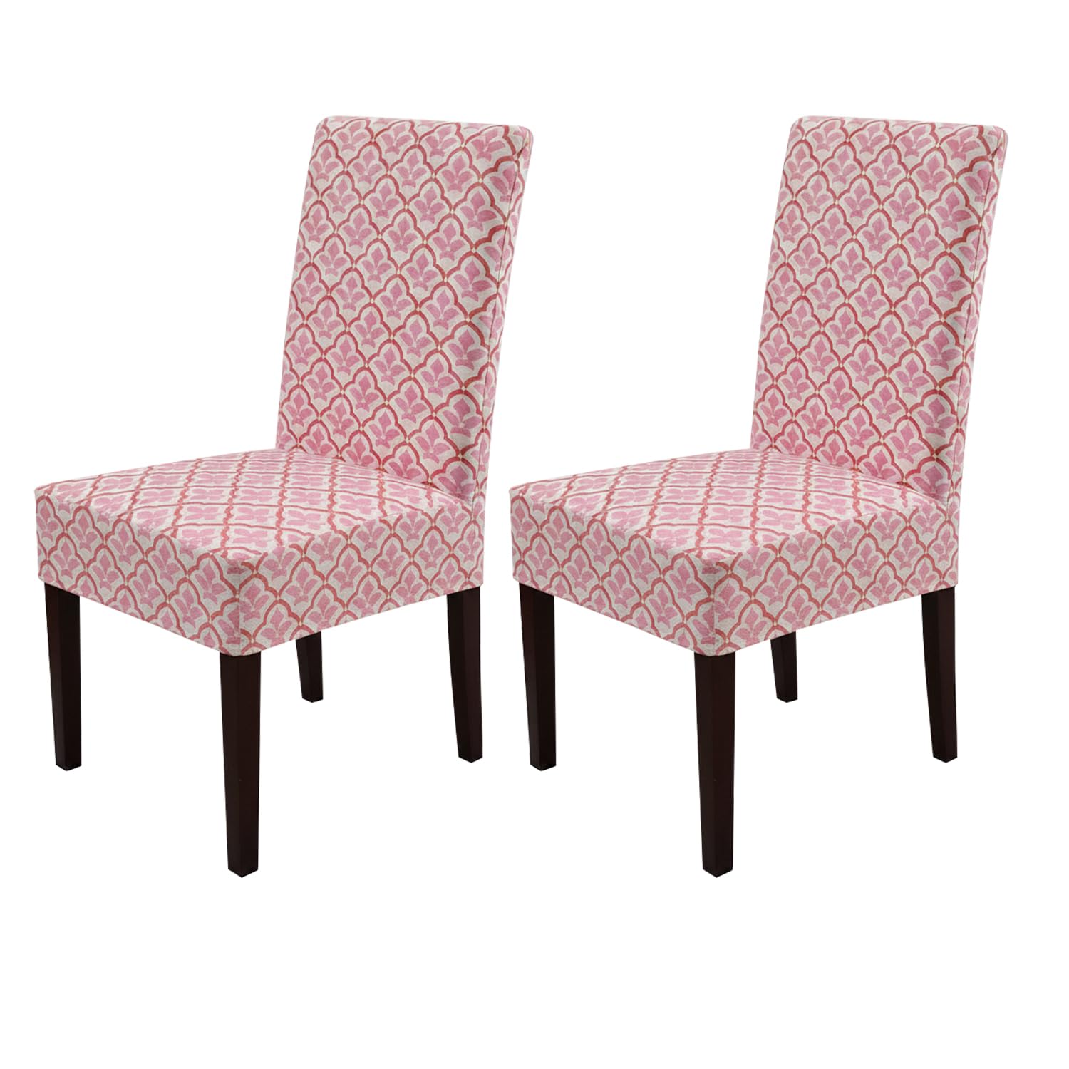 House Of Quirk Elastic Chair Cover Stretch Removable Washable Short Dining Chair Cover Protector Seat Slipcover (Pack Of 2, Peac