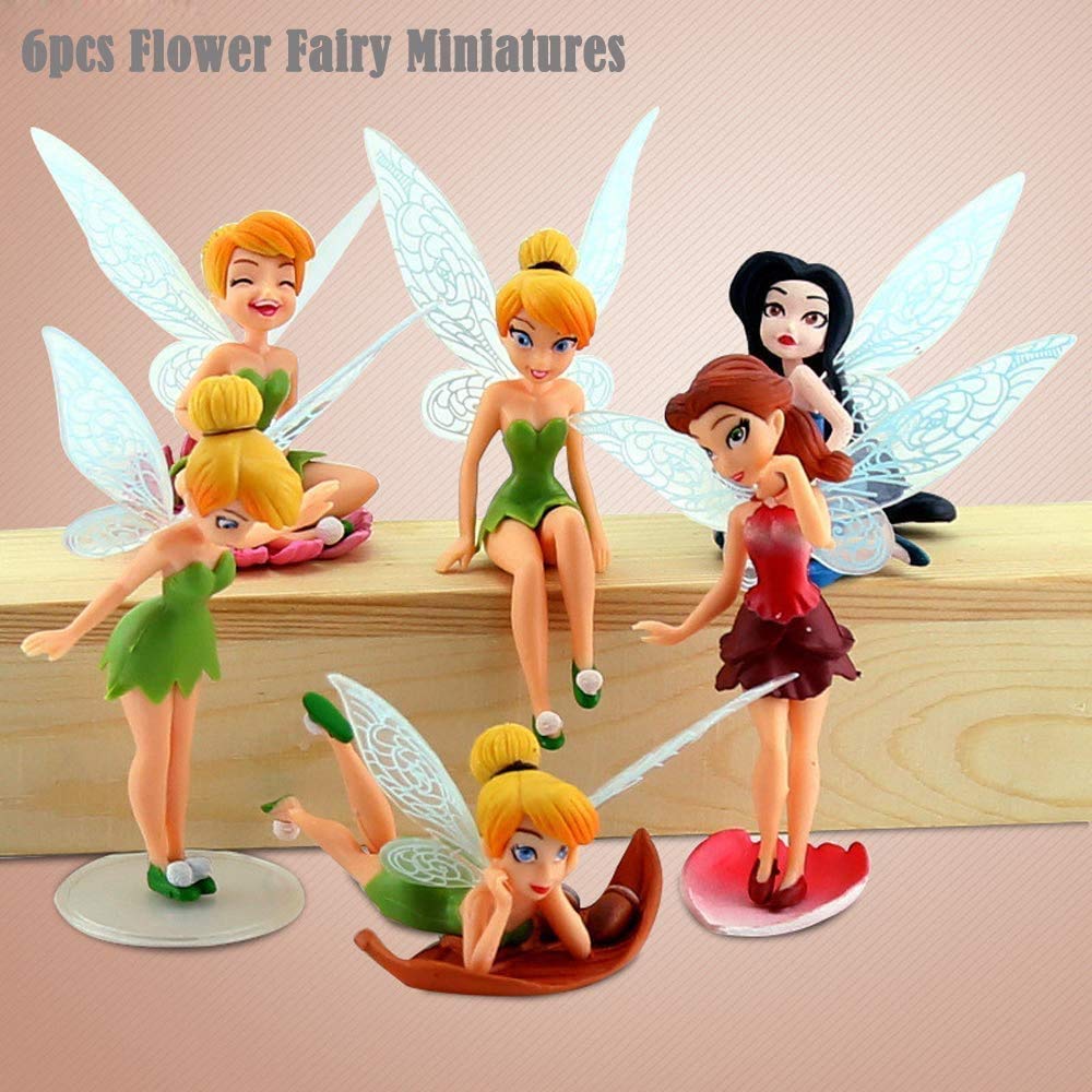 Chocozone 6PCS/Set Miniature Fairy Princess Garden Decor Home Decoration Mini Landscape Dolls for Girls