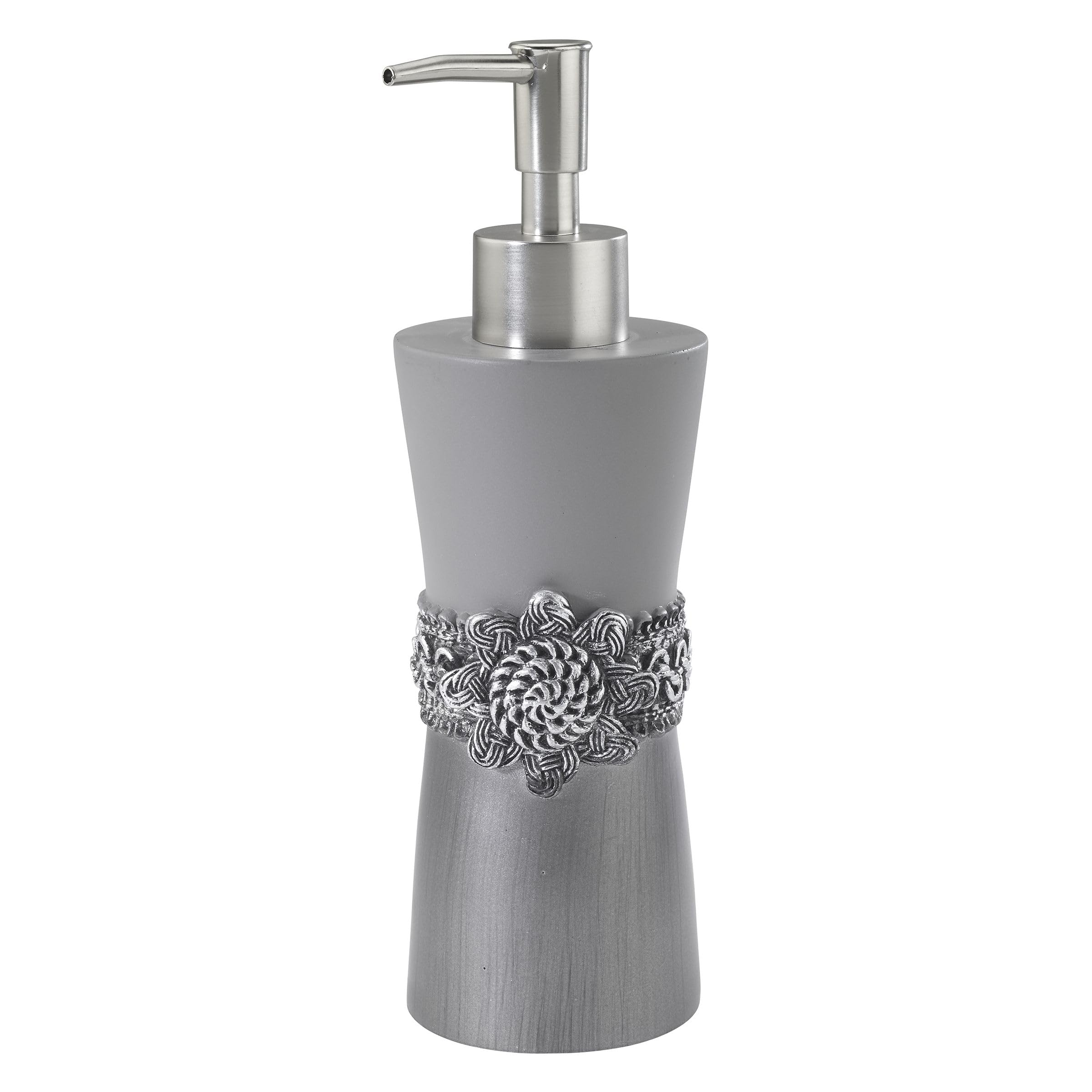 Avanti Linens - Soap Dispenser & Lotion Dispenser, Durable Resin Bathroom Accessories (Braided Medallion Collection)