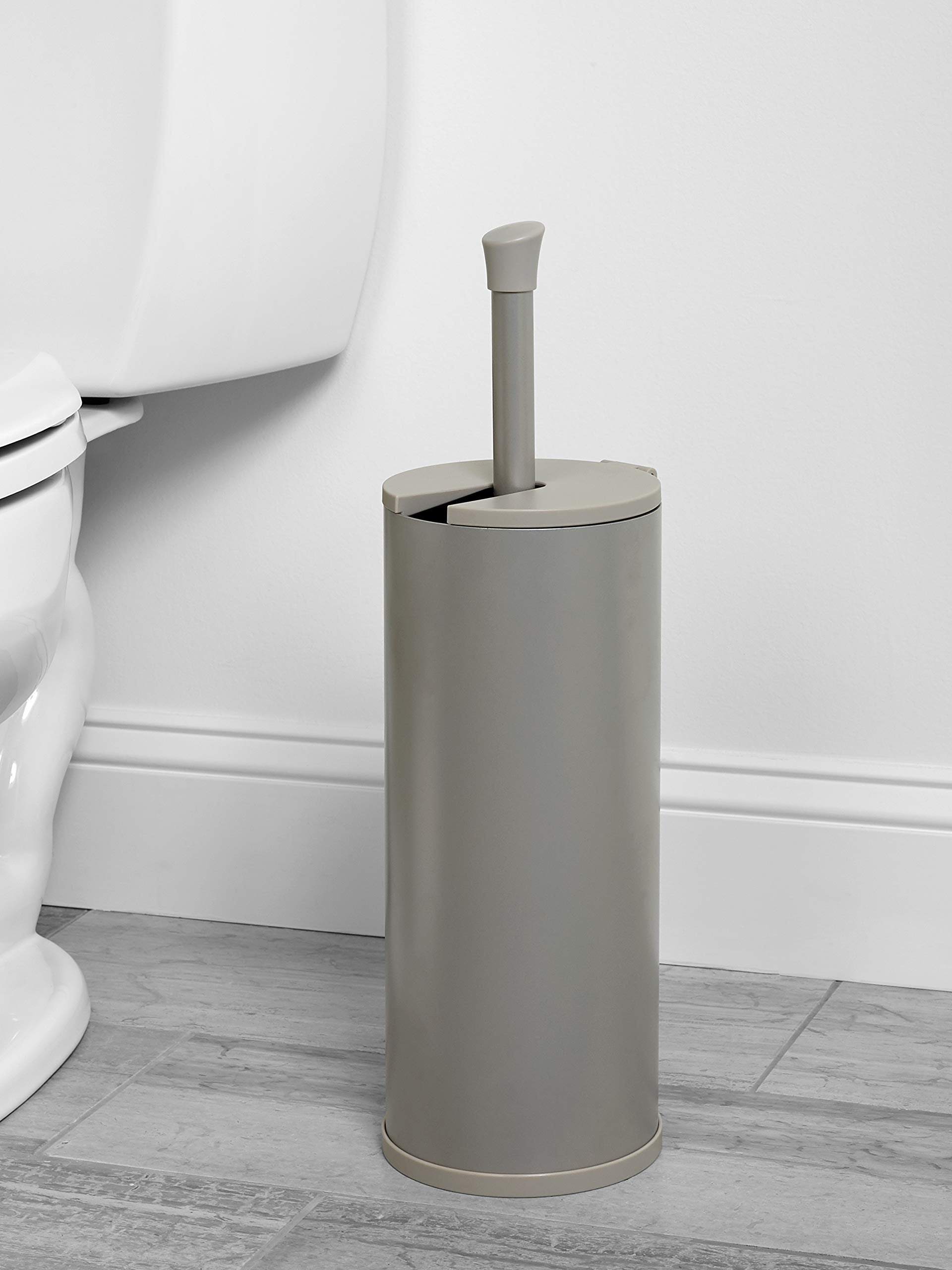 Zenna Home Easy Access Toilet Paper Holder With Lid, Rustproof, Brushed Nickel - Toilet Paper Holder, Holds 3 Rolls, Modern Toil