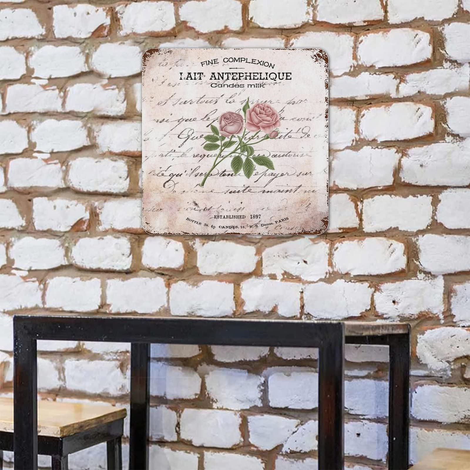 French Bouquet Pink Quote Retro Tin Sign Metal Tin Sign Metal Tin Retro Sign Vintage Flowers Art Print Vintage Art Poster Plaque