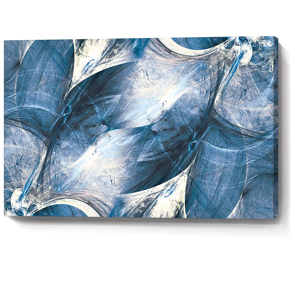 Wall Art Canvas Abstract Art Paintings Blue Circle Graffiti On White Background Modern Artwork Decor For Living Room Bedroom Kit