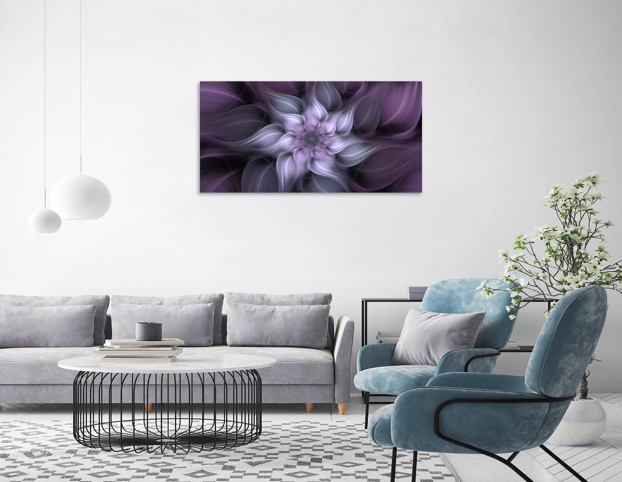 Tutubeer 1 Panel Purple Picture For Bedroom Purple Bedroom Pictures Wall Decor Black And White Seascape Full Moon Purple Flower