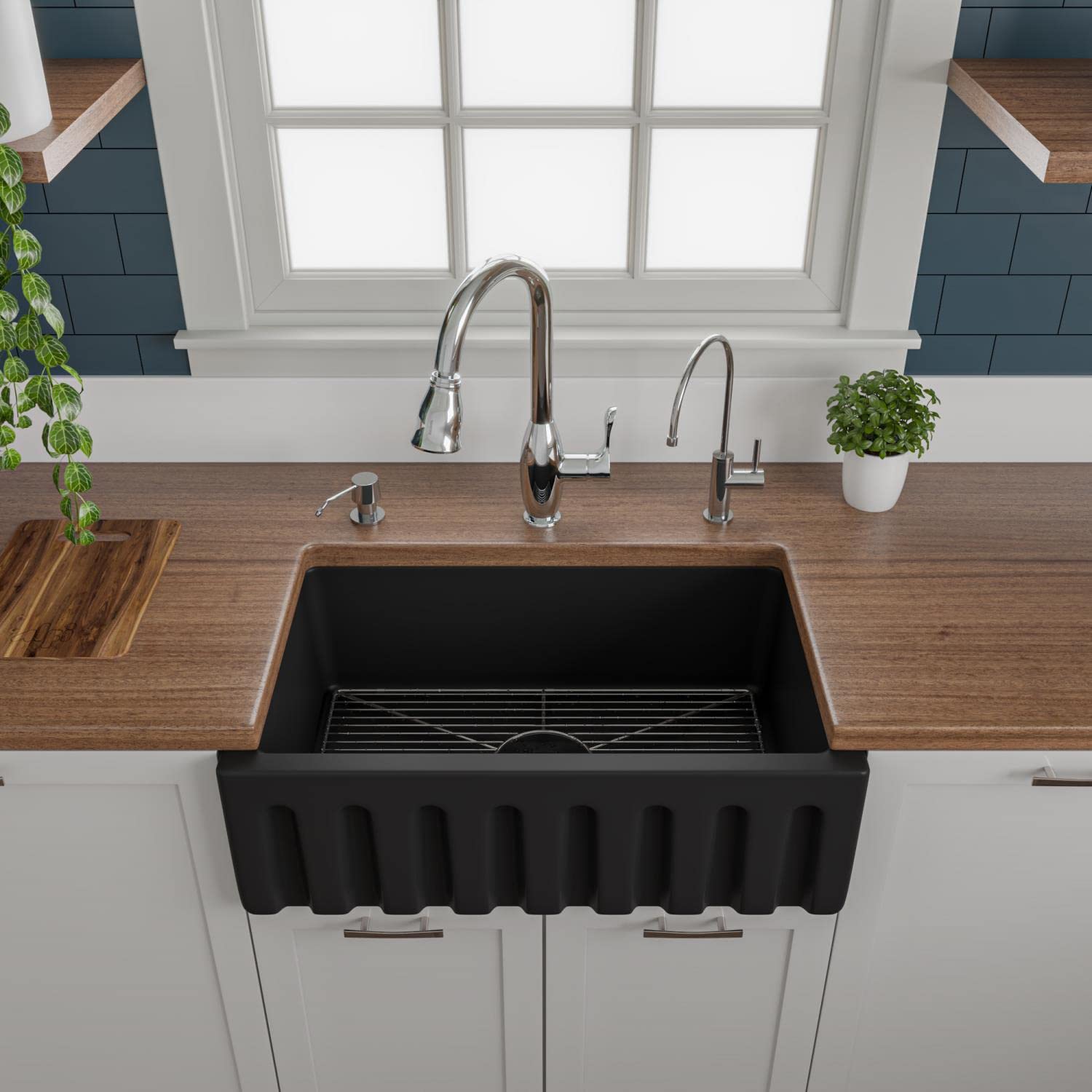 Alfi Brand Ab3018Hs-Bm Kitchen Sink, Black Matte