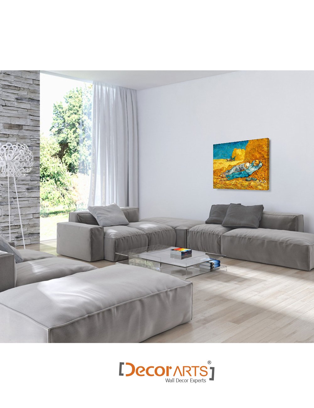 DECORARTS Oil Painting Reproduction - Noon: Rest from Work, Giclee Print on Canvas, 24x20 in, Cotton Wall Art for Home & Office Decor