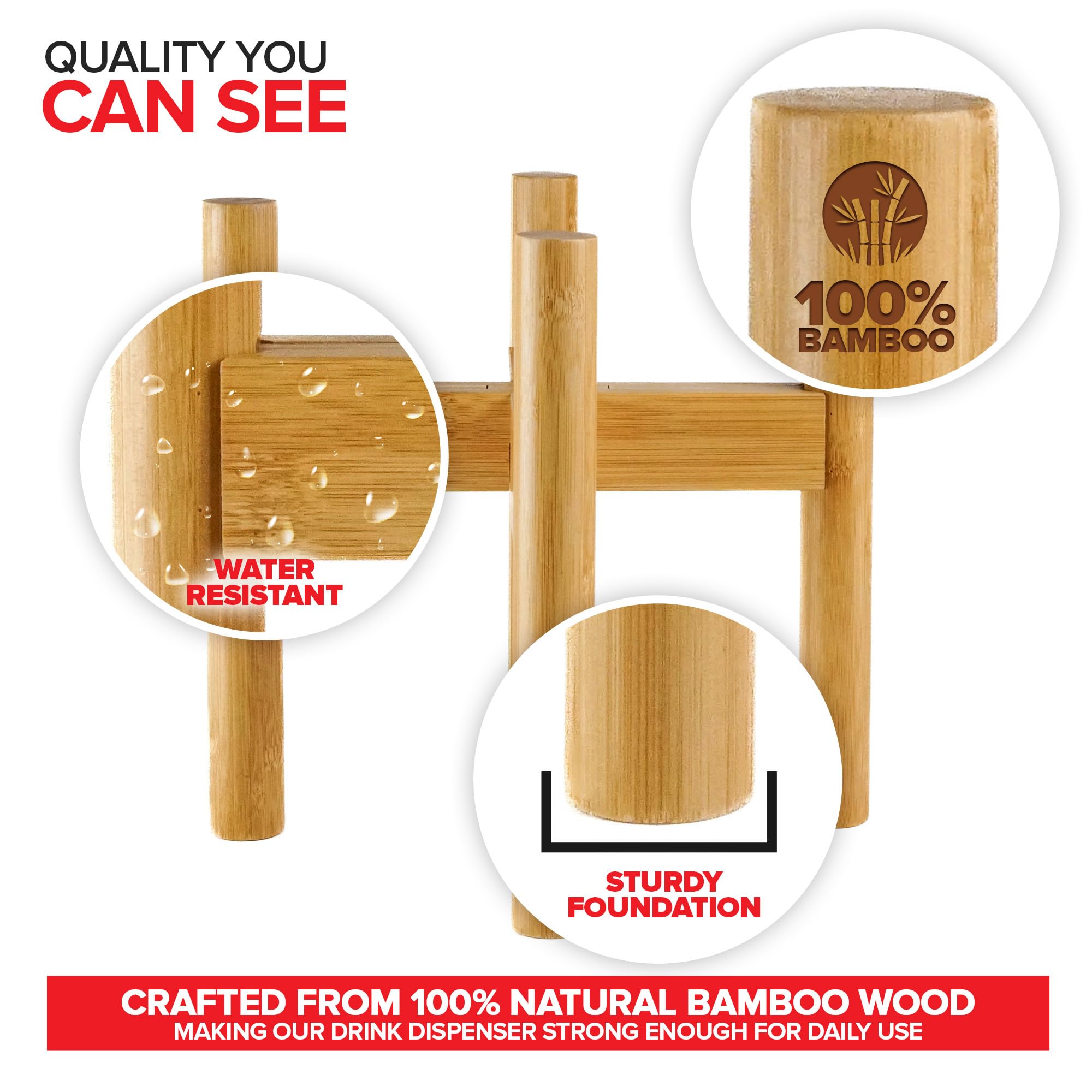 Modern Innovations Adjustable Water Dispenser Stand For 5 Gallon Bottle (8-10 Inch Fit) Beverage Jug Or Stainless Steel Drink Di