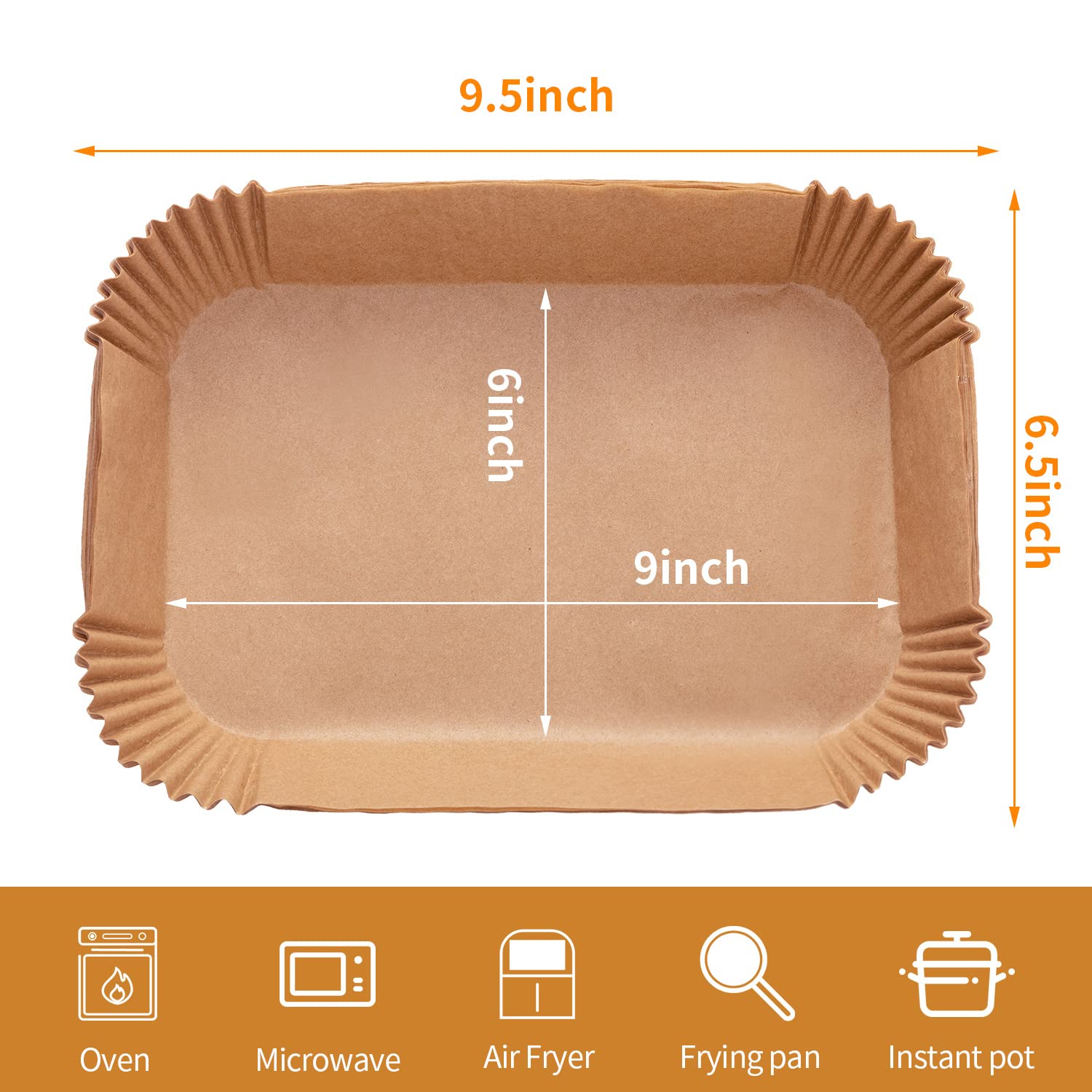 Air Fryer Disposable Paper Liner, 100Pcs Food Grade Parchment Liners For Ninja Dz201,Ninja Foodi Dual Air Fryer Accessories Baki