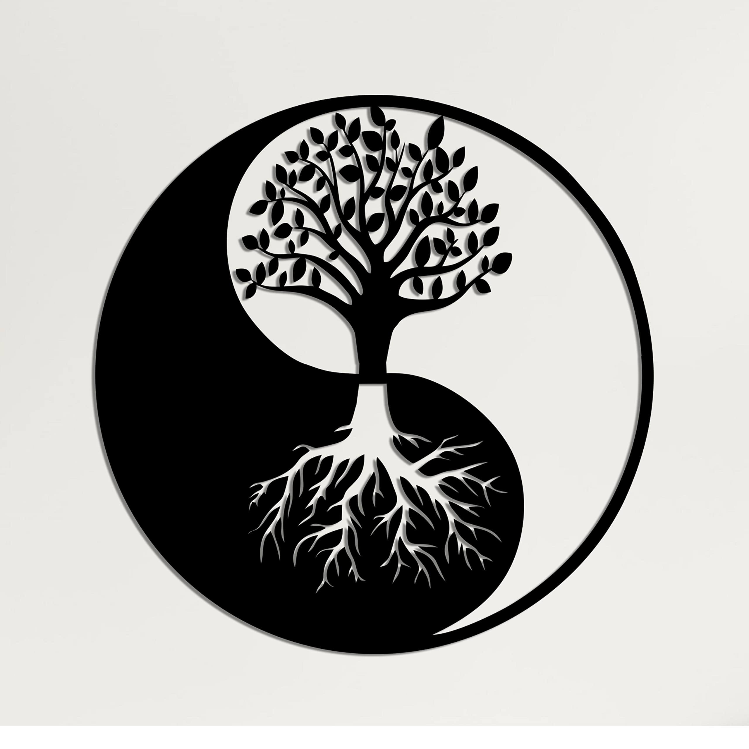 DEKADRON Metal Wall Art, Tree of Life Wall Art, Metal Yin Yang Decor, Metal Wall D  cor, Interior Decoration, Wall Hangings (35 