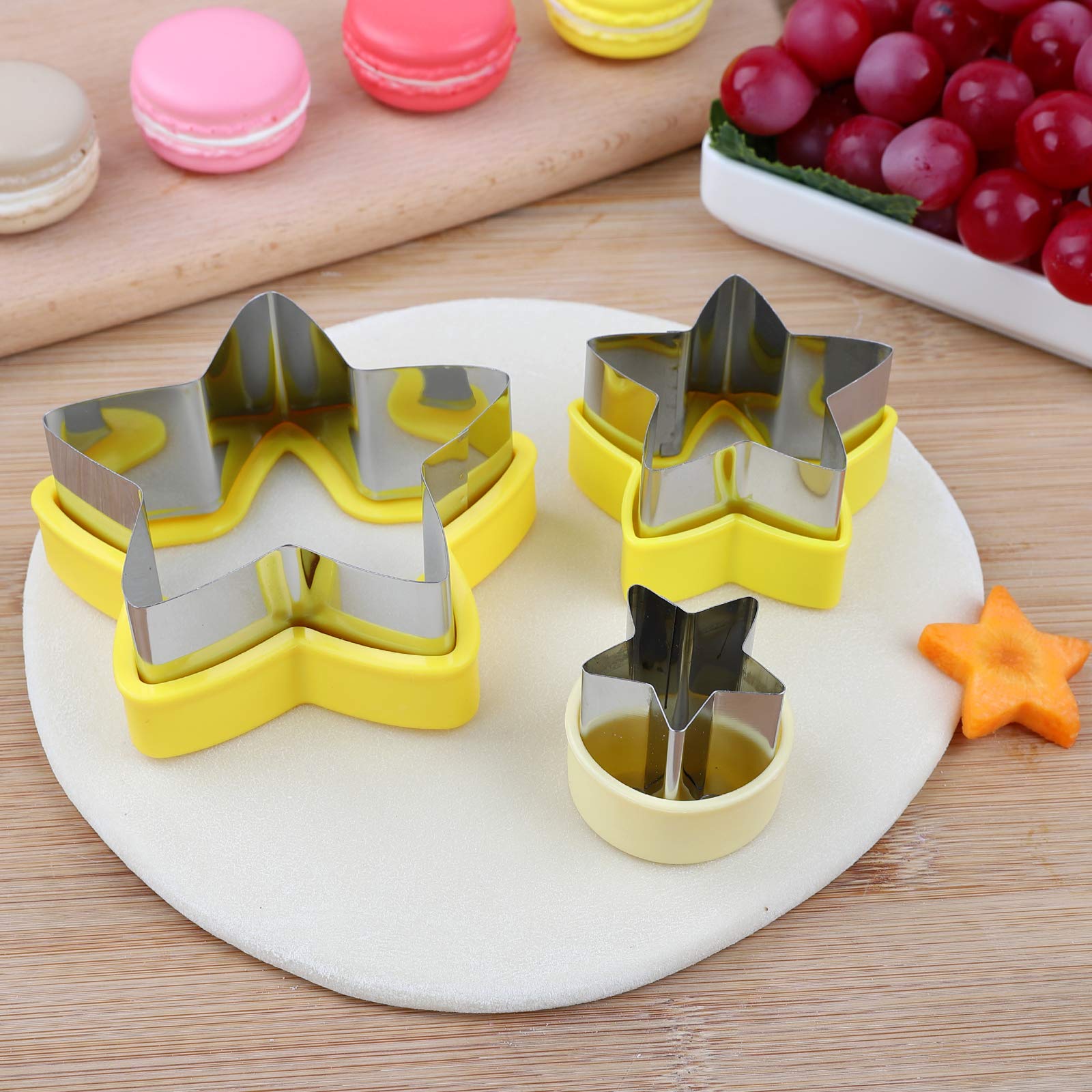 Star Cookie Cutters, Stainless Steel Star Shapes Baking Vegetable Shape Cutters, Mini & Medium & Large Star Cookie Cutters, Five