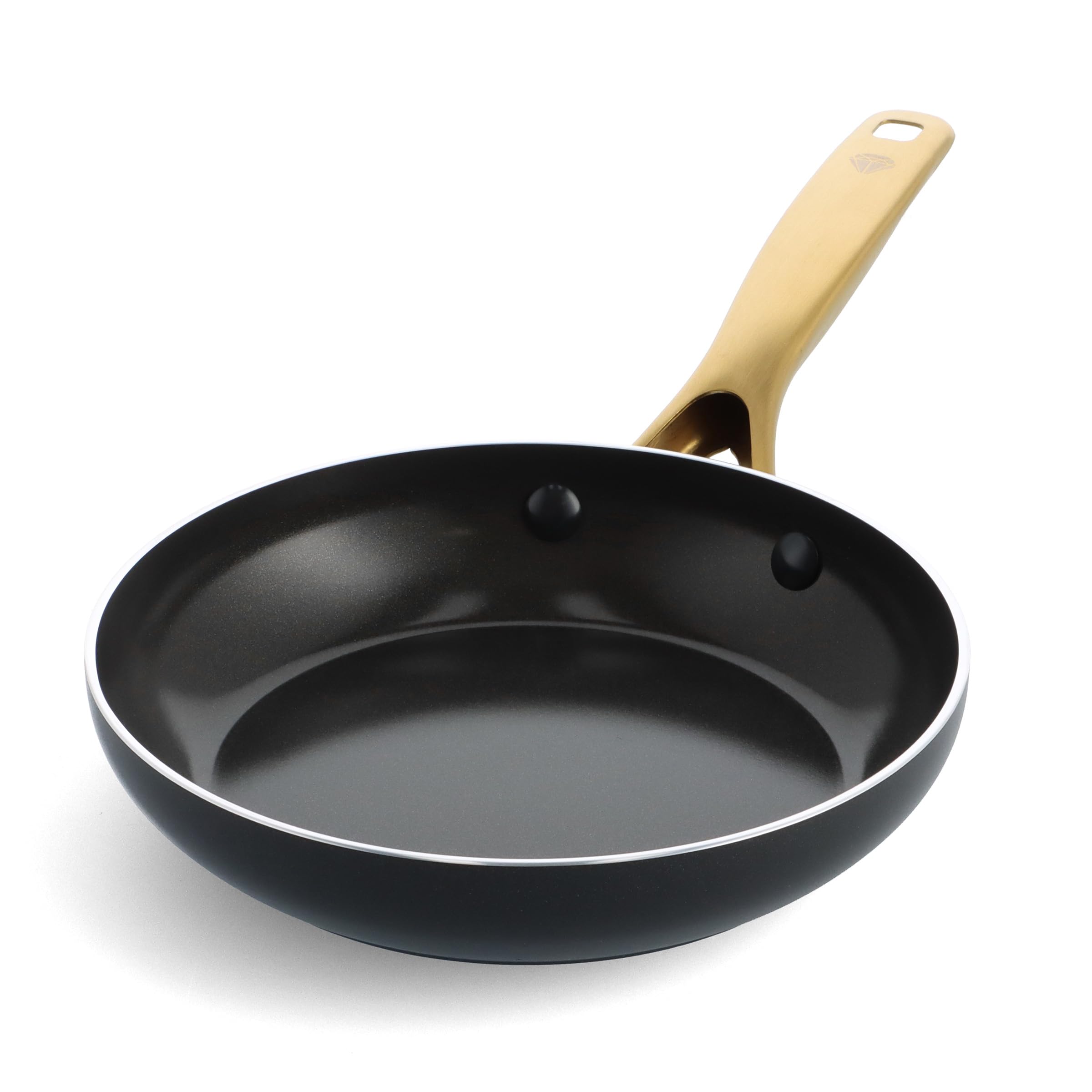Blue Diamond Gold 8 Frying Pan Skillet, Ceramic Nonstick, Pfas Free, Pfoa Free, Induction Suitable, Dishwasher Safe, Gold Hand