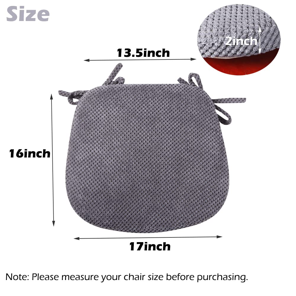 Big Hippo Chair Cushion With Ties For Dining Chair Memory Foam Kitchen Dining Chair Pad Non Slip Dining Room Seat Cushion With M