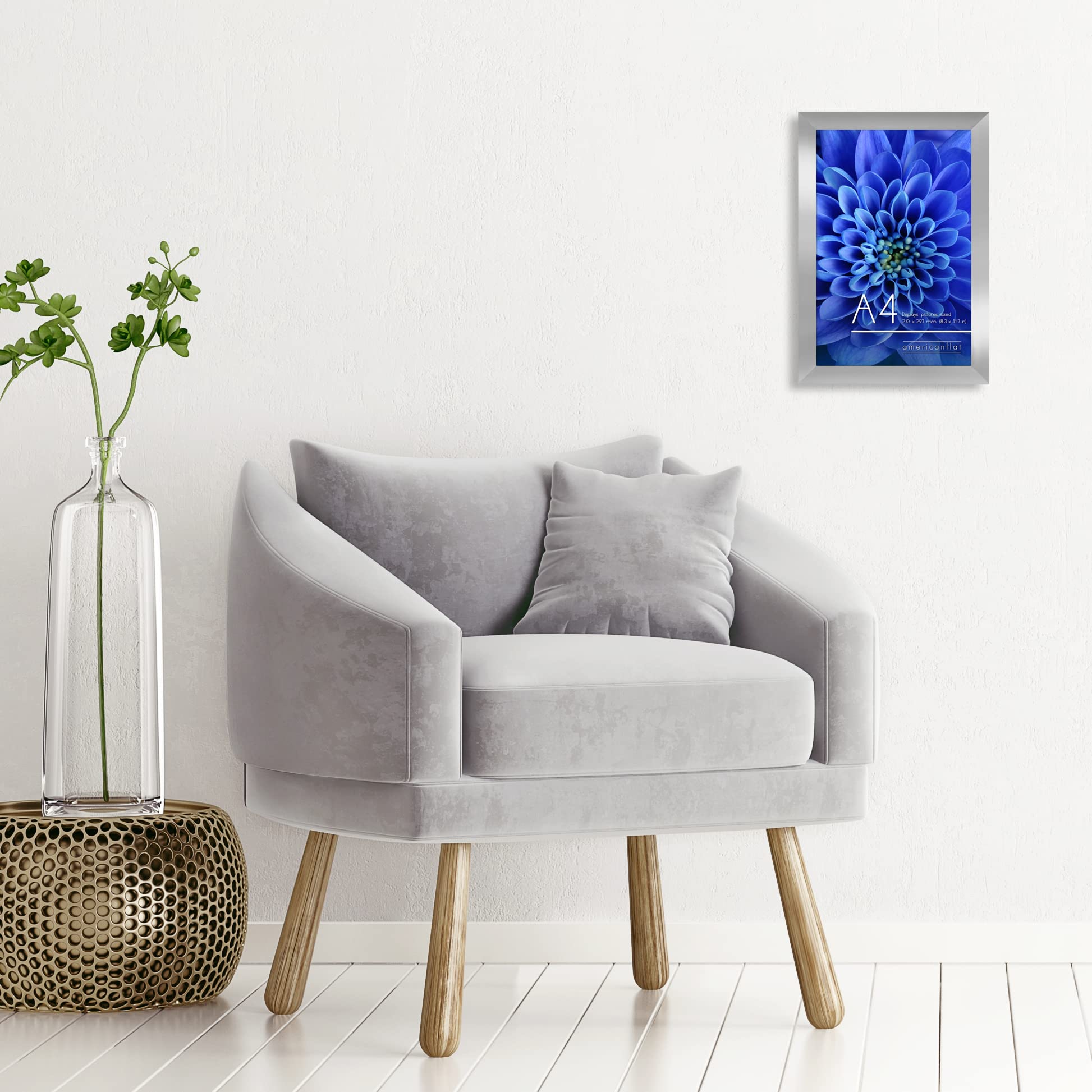 Americanflat A4 Picture Frame with Shatter-Resistant Glass - 8.3x11.7 Frame with Engineered Wood - Signature Collection - A4 Fra