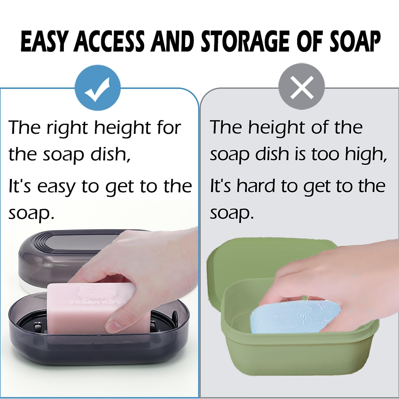 Aidimming Shampoo Bar Travel Case With Lid, Large Bar Soap Holder, Shampoo And Conditioner Bar Container, Travel Soap Box For Tr